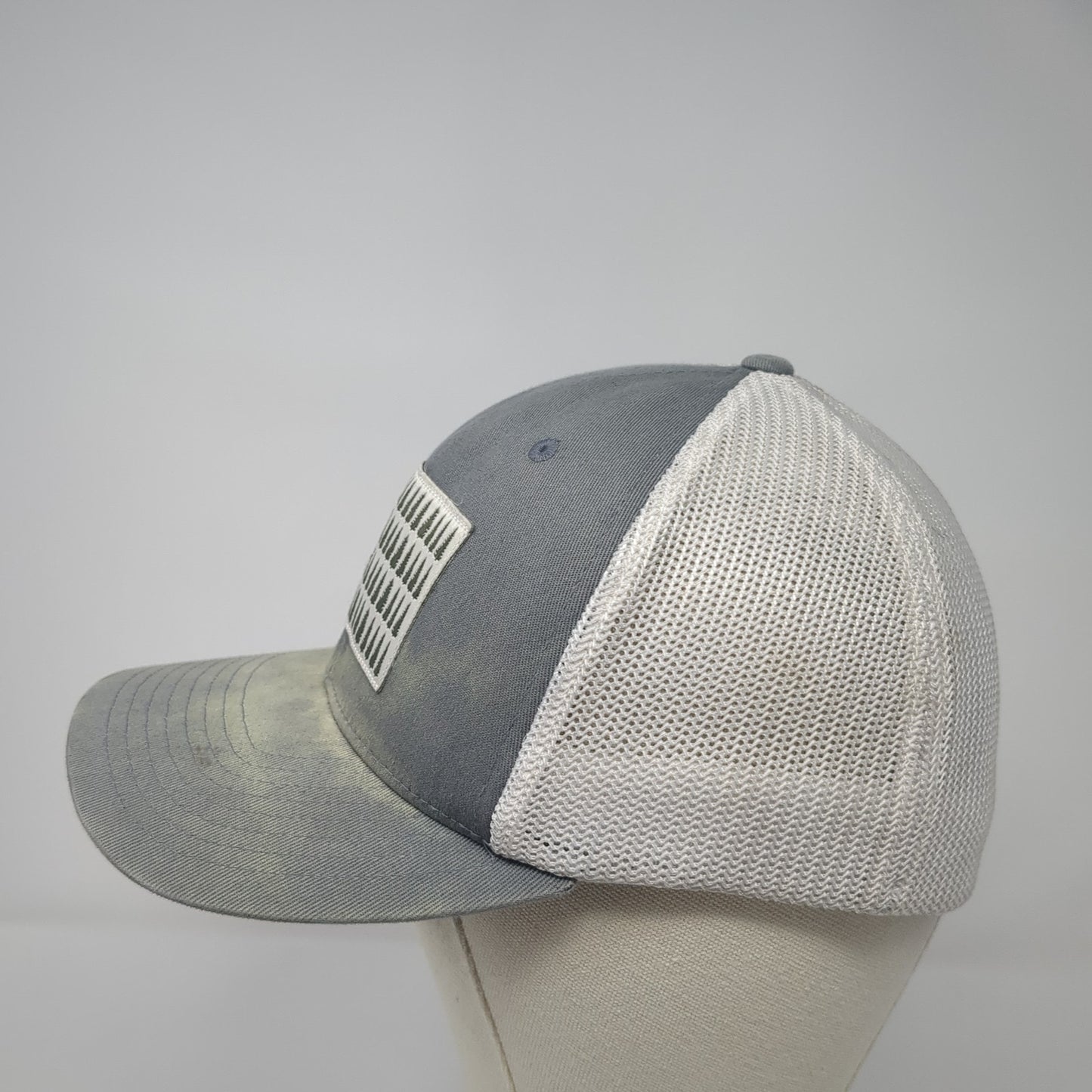 Columbia Tree Flag Fitted Baseball Cap Gray Medium Patriotic Mesh Back