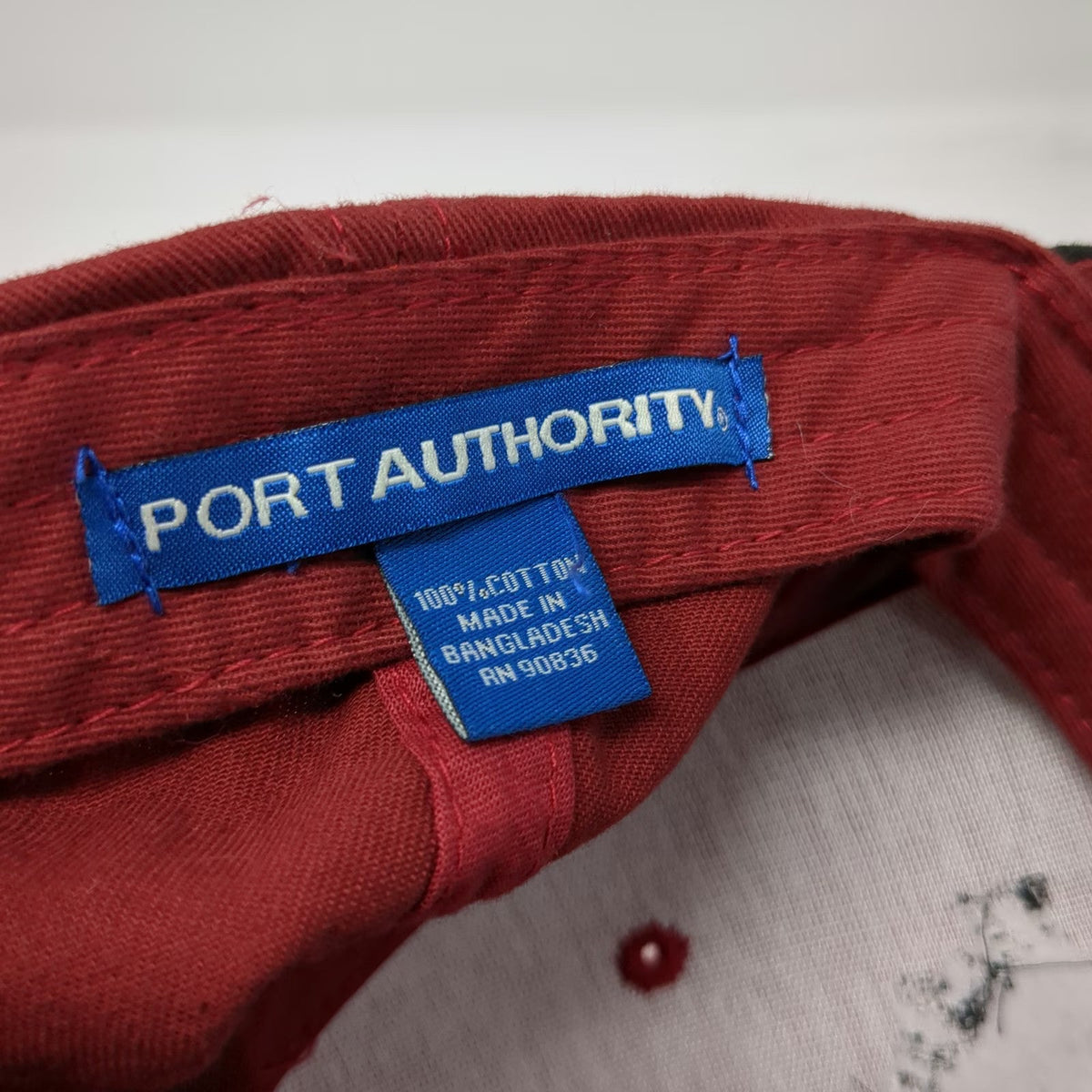 Port Authority Baseball Cap Red Black One Size Rusty Lantern Diner Ucon ID Hat