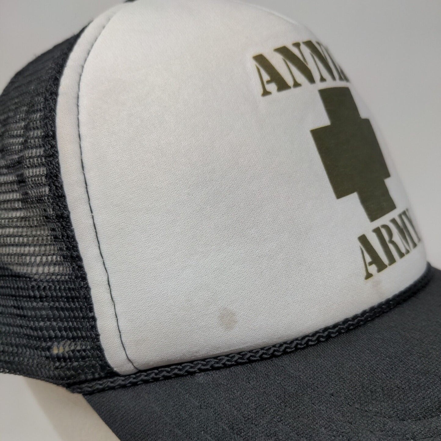 Annie's Army Snapback Trucker Hat Black OSFM Adjustable Mesh Back Rope Otto