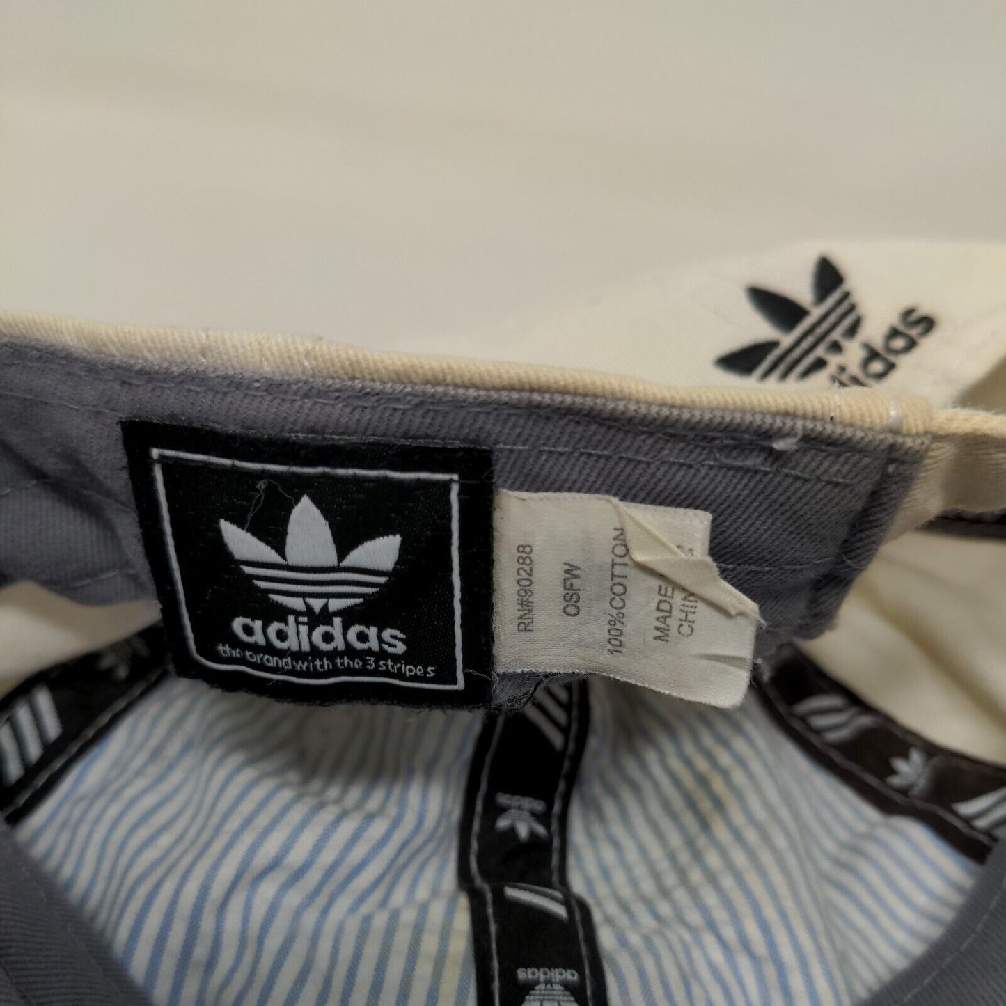 Adidas Women's Slideback Hat Cream OSFW Adjustable Embroidered Trefoil 6 Panel