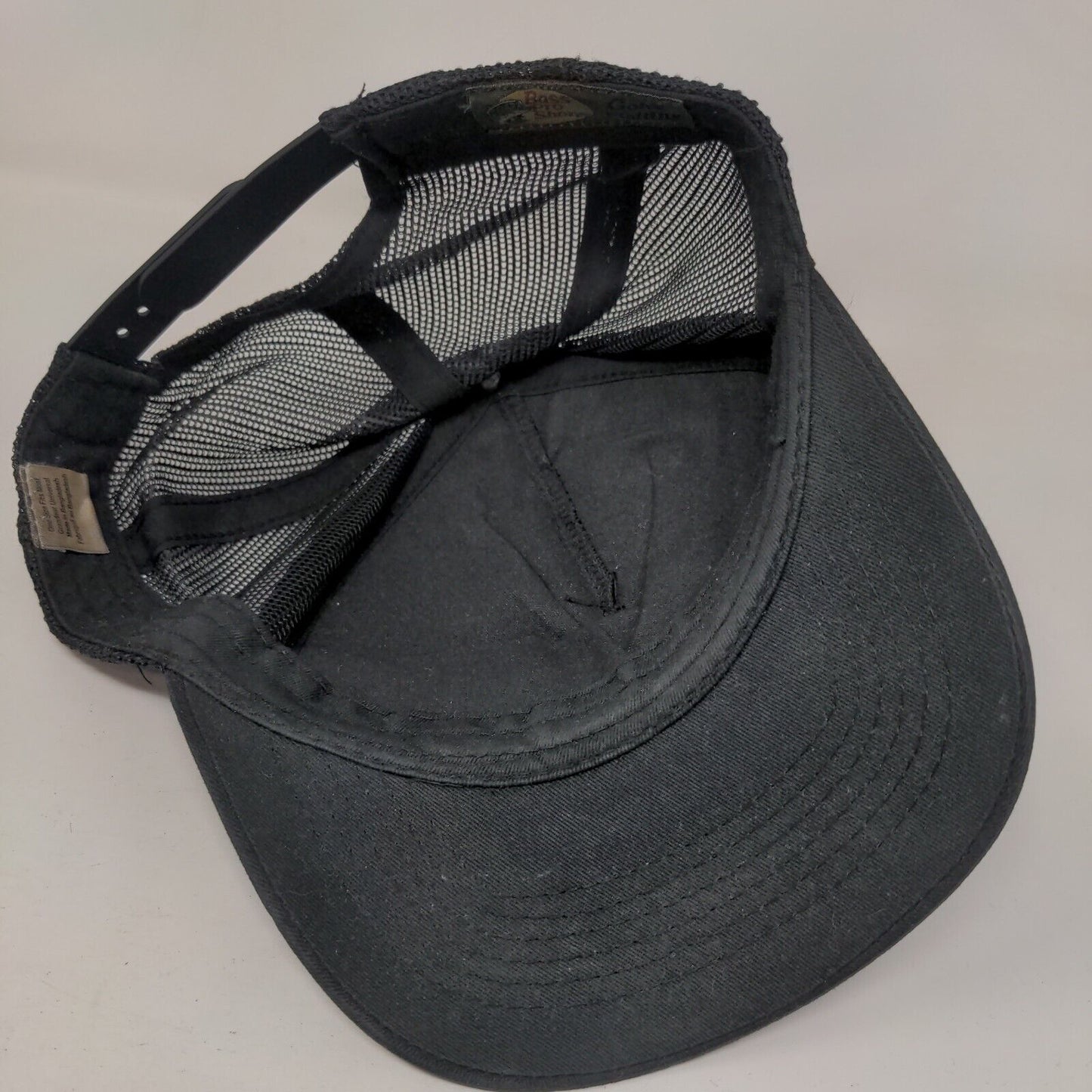Bass Pro Shops Snapback Trucker Hat Black OSFM Adjustable Mesh Back Gone Fishing