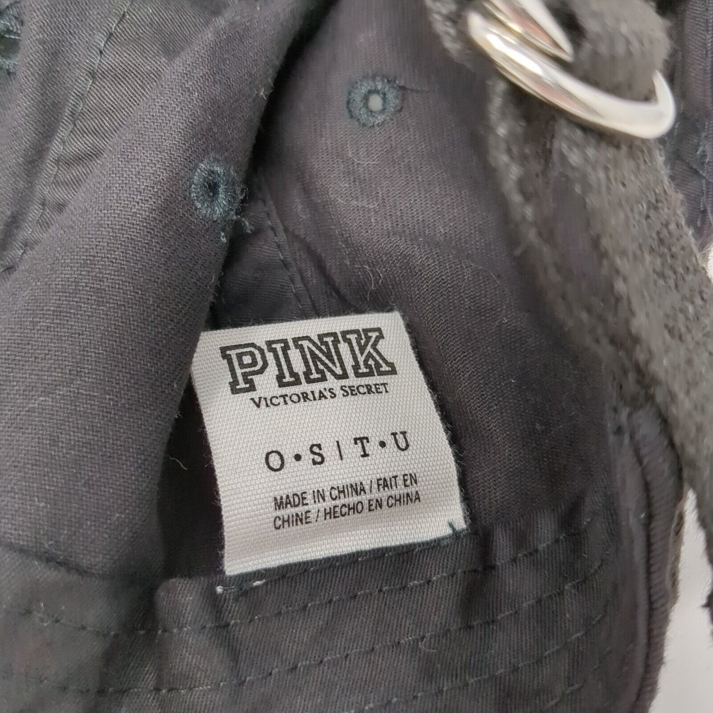 PINK Victoria's Secret Slideback Hat Black One Size Adjustable 6 Panel