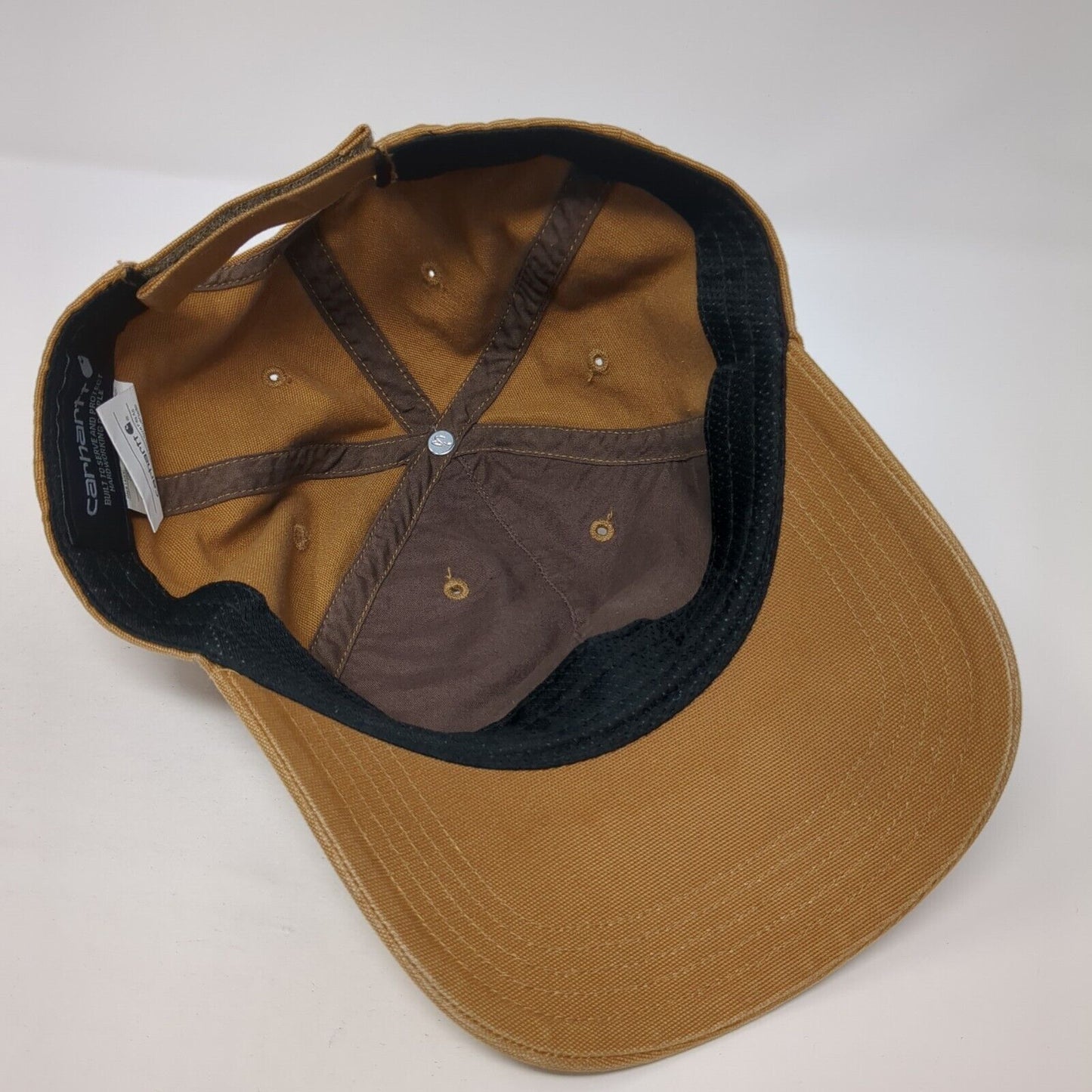 Carhartt Strapback Baseball Cap Brown One Size Adjustable Embroidered 6 Panel