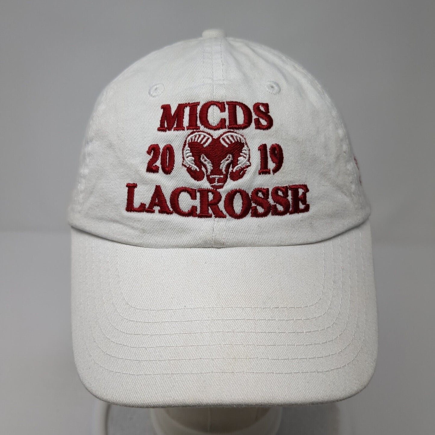 Micds 2019 Lacrosse State Champs Slideback Hat White OS Adjustable Embroidered