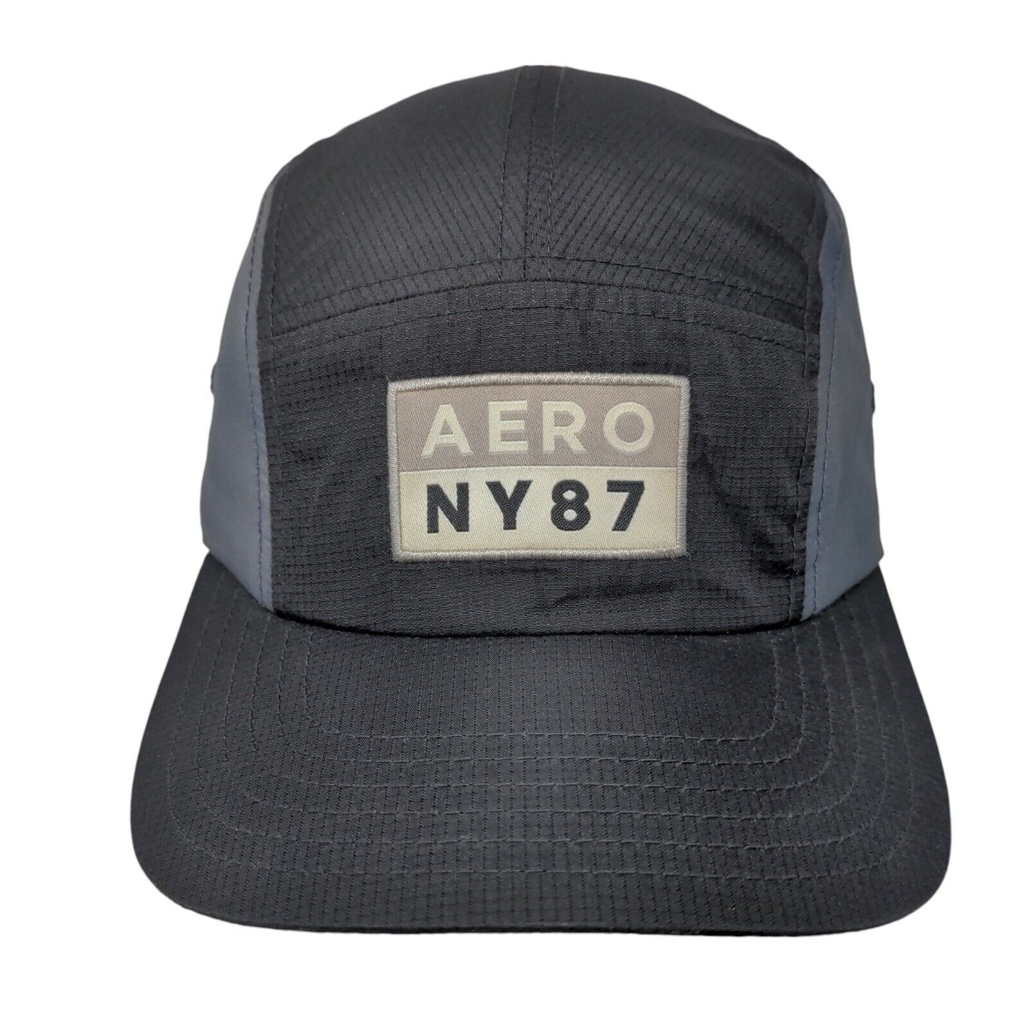 Aero NY87 Strapback Hat 5 Panel Cap Black One Size Adjustable Embroidered