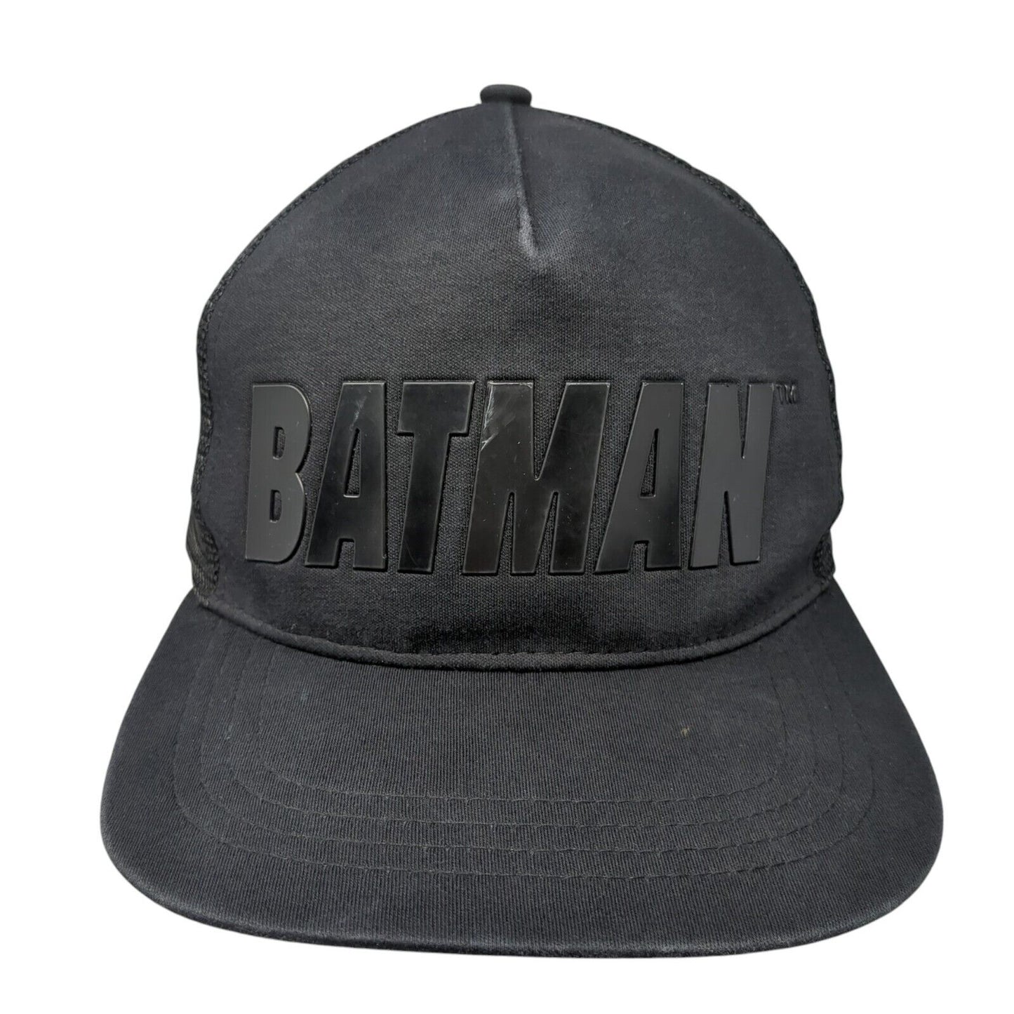 Batman Adult Snapback Trucker Hat Black One Size Adjustable Mesh Back Six Flags