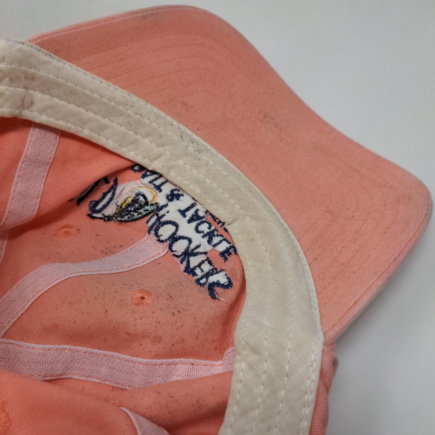 Old Hookers Bait & Tackle Slideback Hat Pink One Size Embroidered