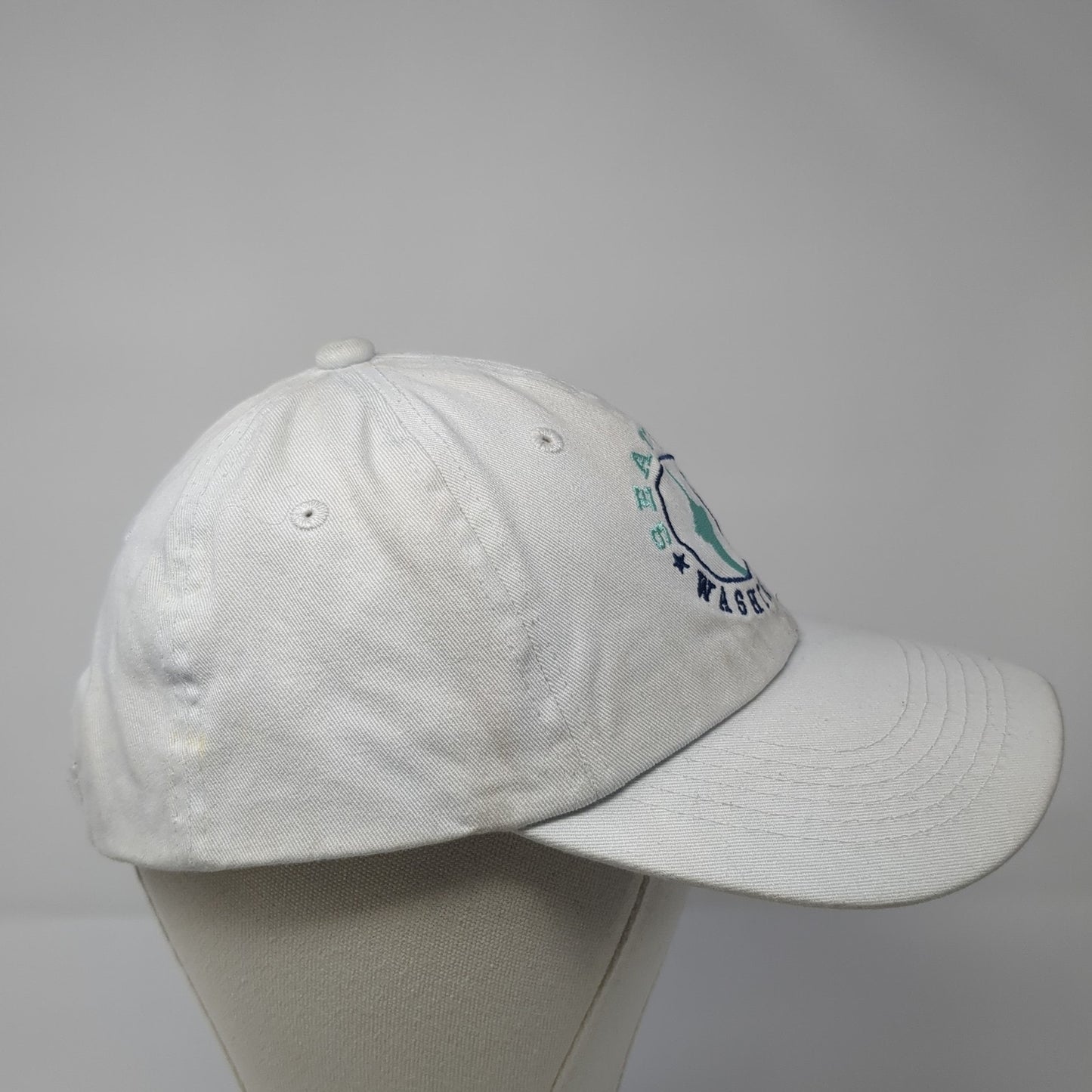 Seattle Washington Strapback Baseball Cap White OS Adjustable Embroidered DMR