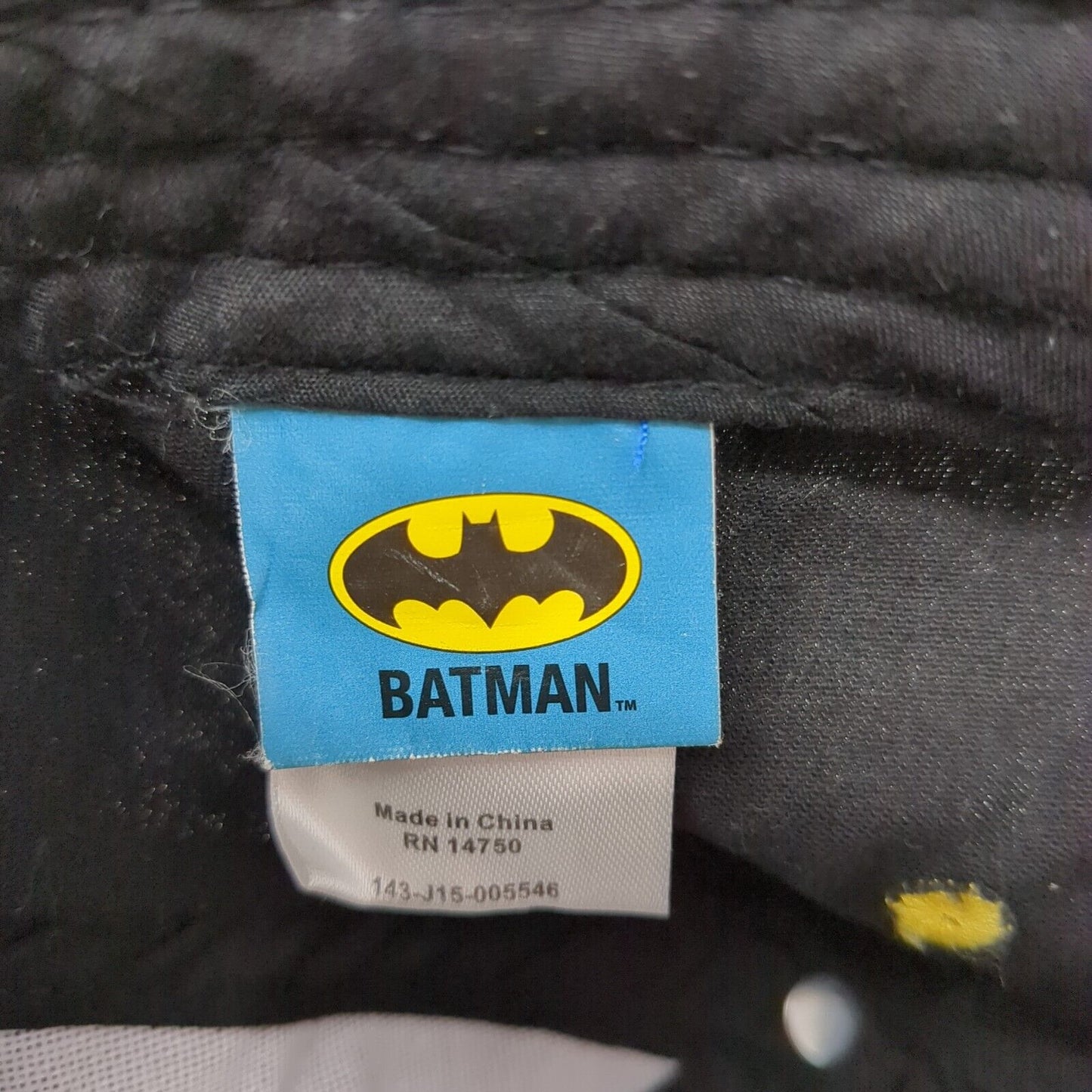 Batman Strapback Hat Black One Size Adjustable 6 Panel Embroidered