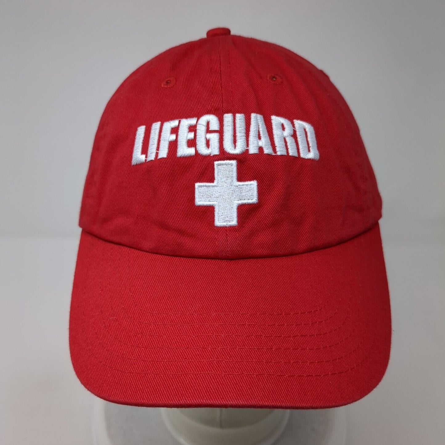 Lifeguard Slideback Hat Red One Size Adjustable Embroidered Vented Holes