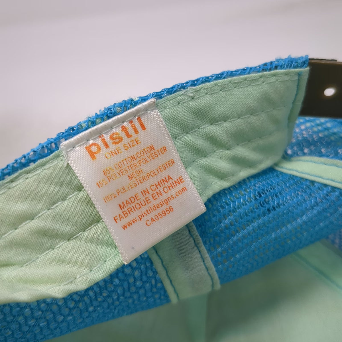Pistil Trucker Hat Brown One Size Mesh Back Snapback Dare Logo Blue Mesh