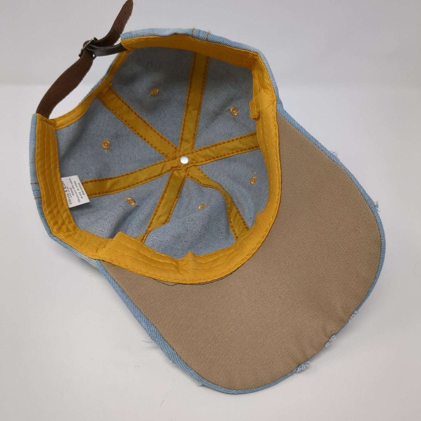 Smiley Bling Rhinestone Slideback Hat Blue One Size Denim Olivia & Kate