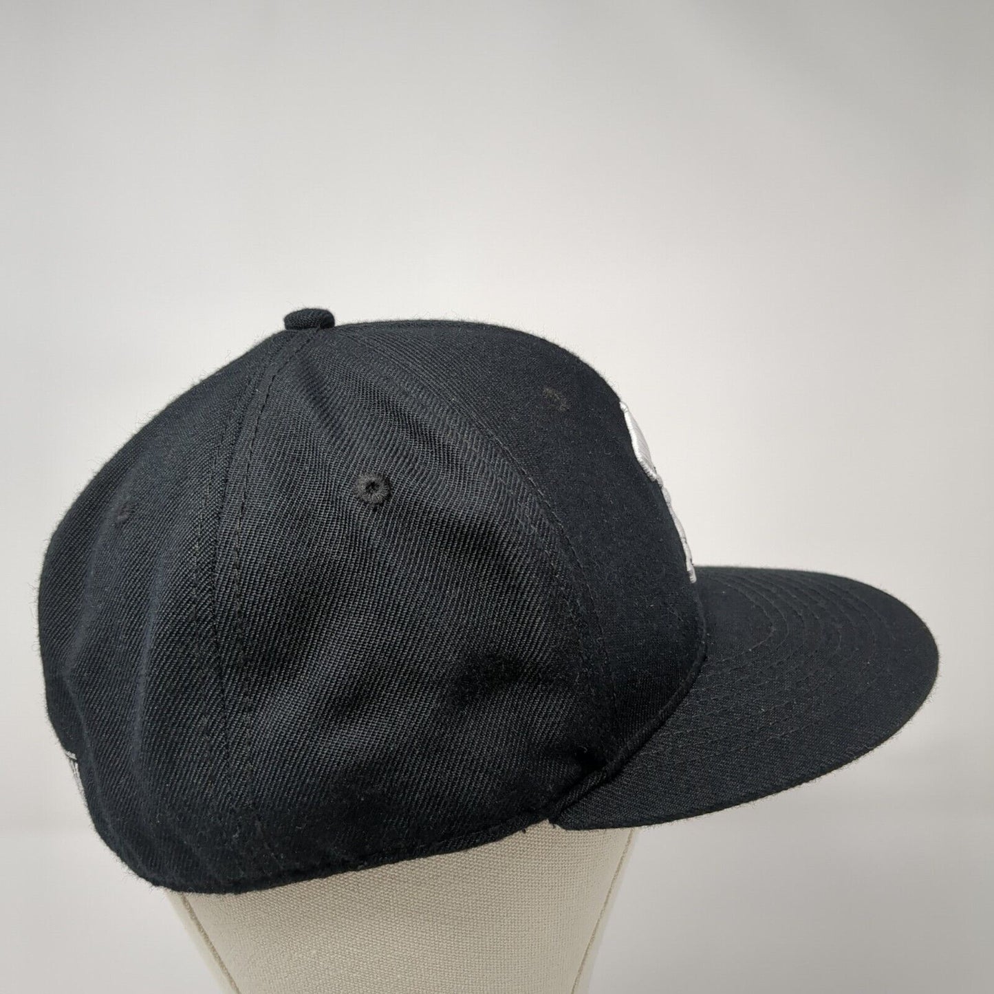 Baseballism Fitted Hat Black 7 1/2 Embroidered Logo Solid 6 Panel