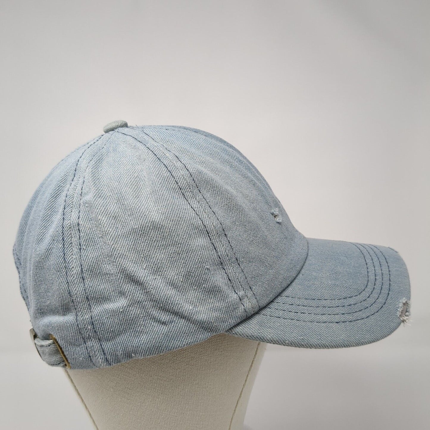 Unbranded Slideback Hat Blue One Size Solid Adjustable Denim Blank