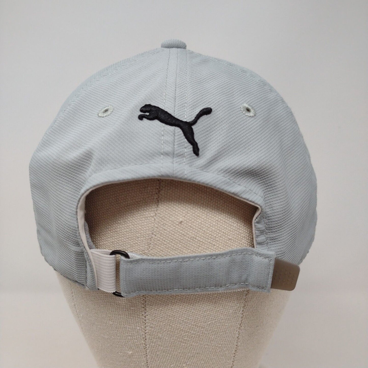 PUMA Golf Strapback Hat Gray OSFA Adjustable Solid 6 Panel Vent Holes
