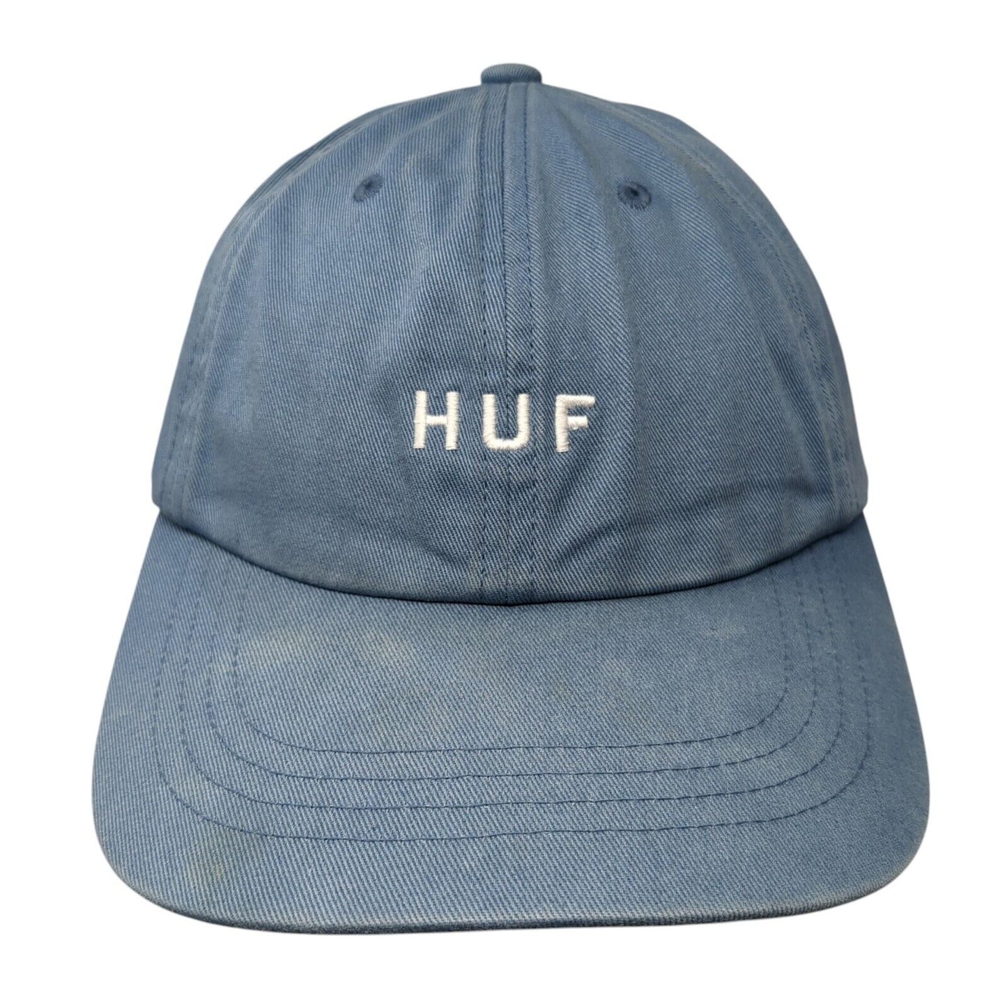 HUF Slideback Hat Blue One Size Adjustable Embroidered Vented Holes 6 Panel