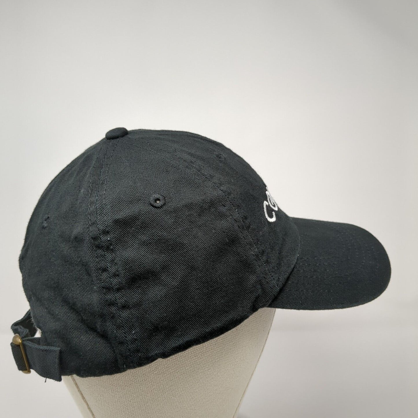 Compass Slideback Hat Black One Size Adjustable Embroidered 6 Panel