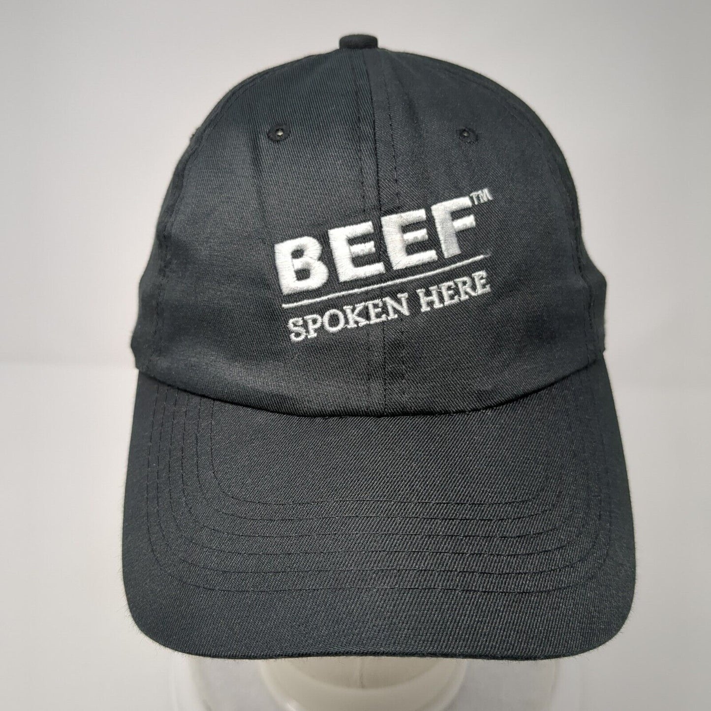 Beef Spoken Here Strapback Hat Black One Size Adjustable Embroidered