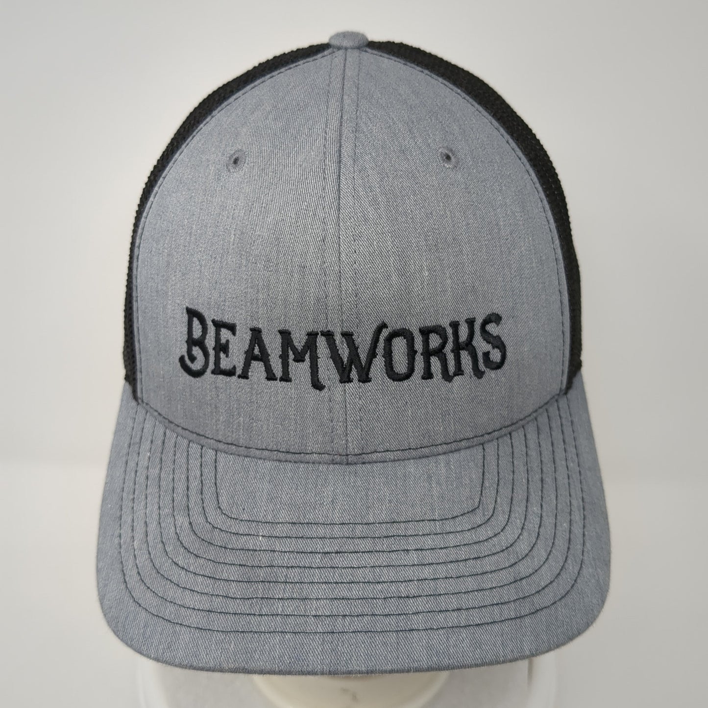 Beamworks Snapback Mesh Back Trucker Hat Gray One Size Adjustable