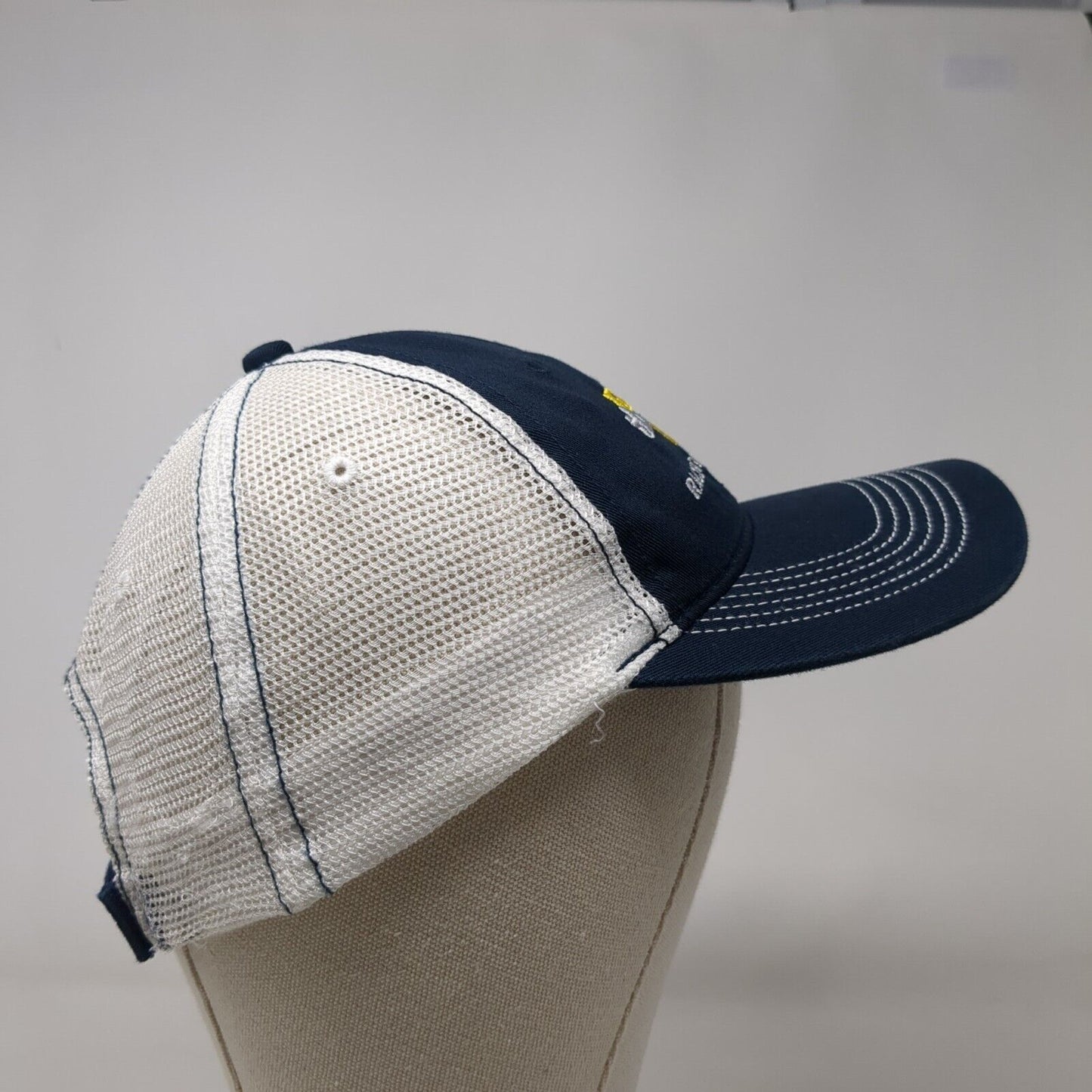 2021 Run Through It Strapback Mesh Back Trucker Hat Blue One Size District