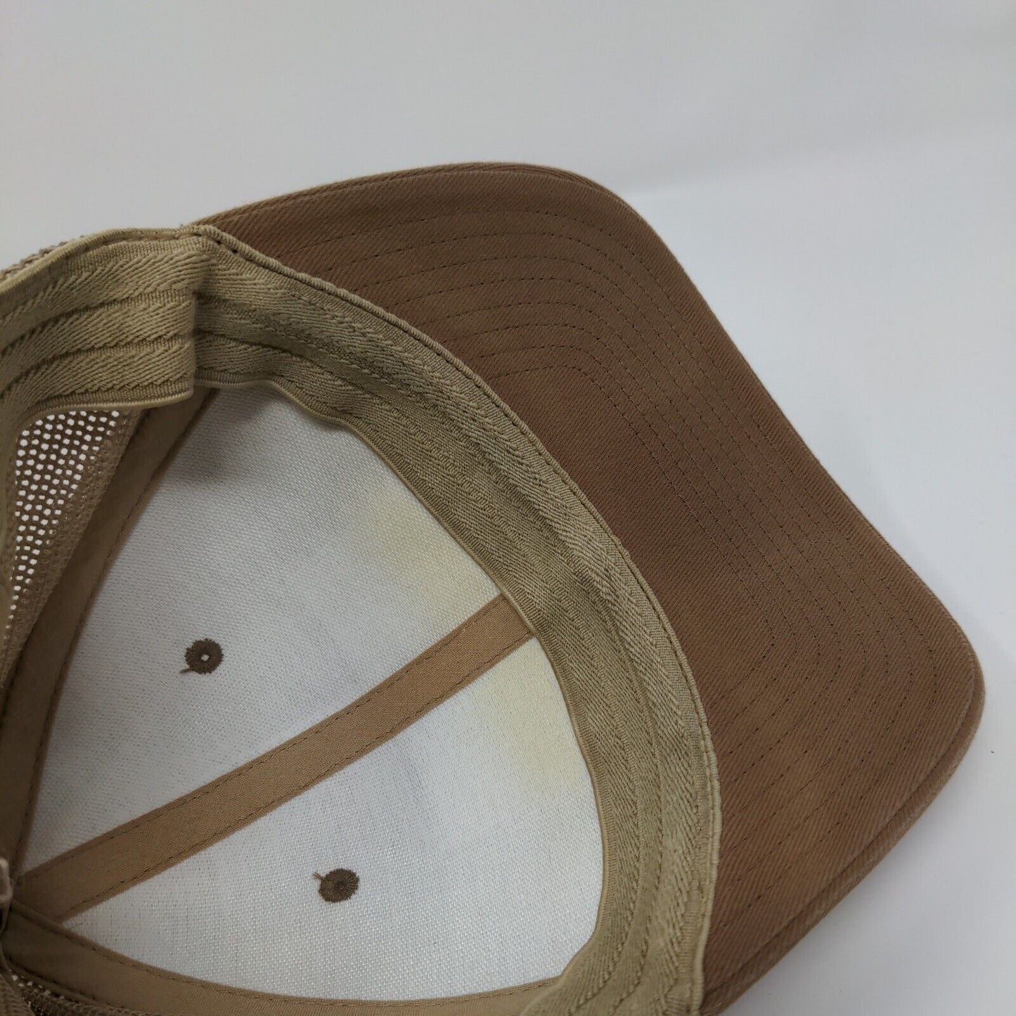 Tree Flag Fitted Mesh Back Trucker Hat Tan One Size Columbia Flexfit
