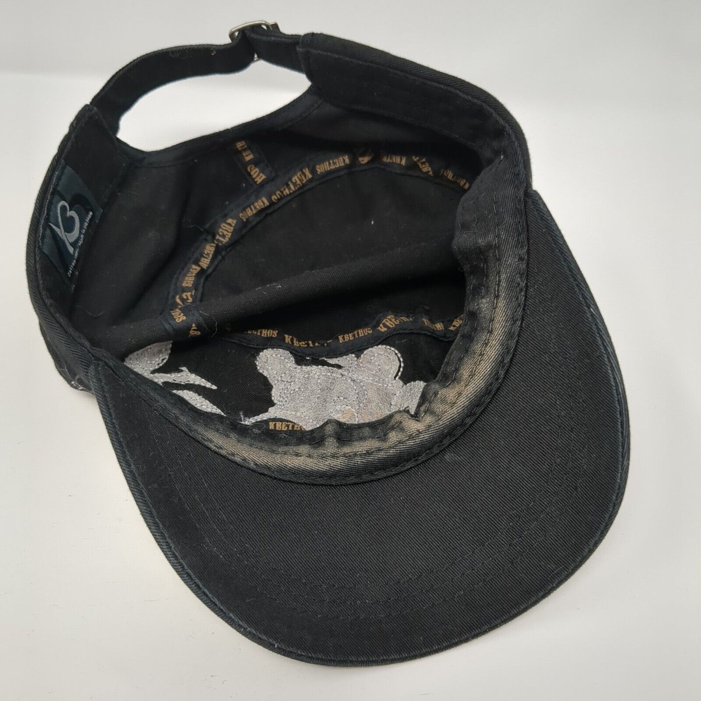 KB ETHOS Slideback Cadet Army Cap Hat Black One Size Beaded Adjustable