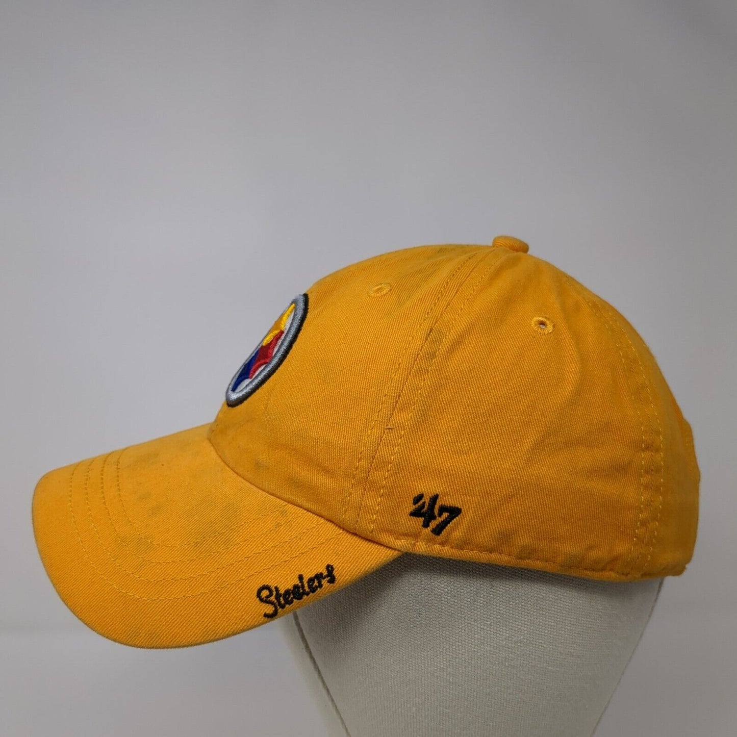 '47 Brand Slideback Hat Yellow Pittsburgh Steelers NFL Embroidered Logo