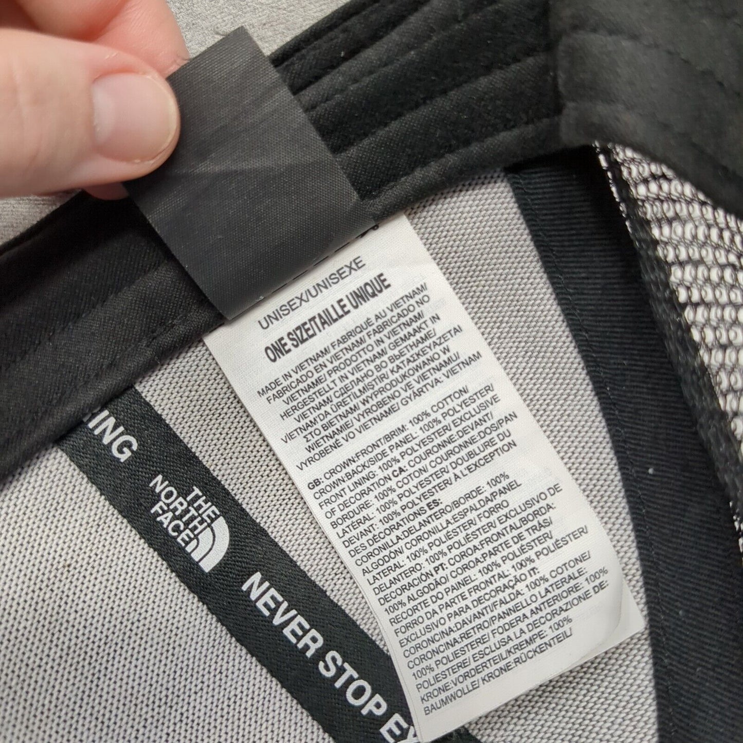 The North Face Bear Snapback Trucker Hat Gray One Size Mesh Back 6 Panel