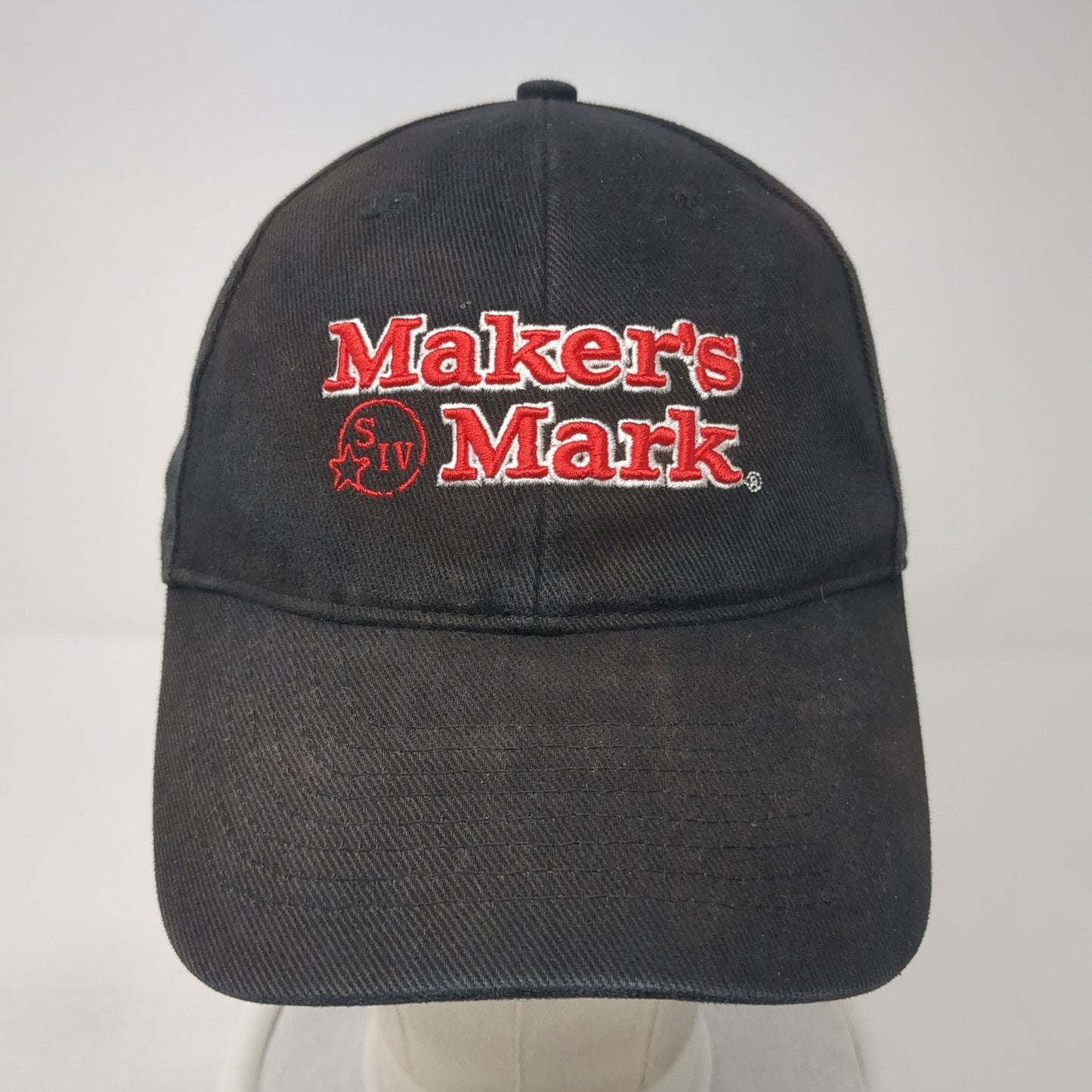 Maker's Mark Strapback Baseball Cap Black One Size Adjustable Embroidered Gear