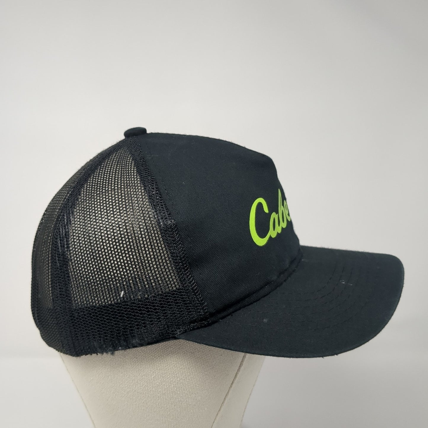 Cabela's Snapback Trucker Hat Black One Size Adjustable Mesh Back Bass Pro Shops