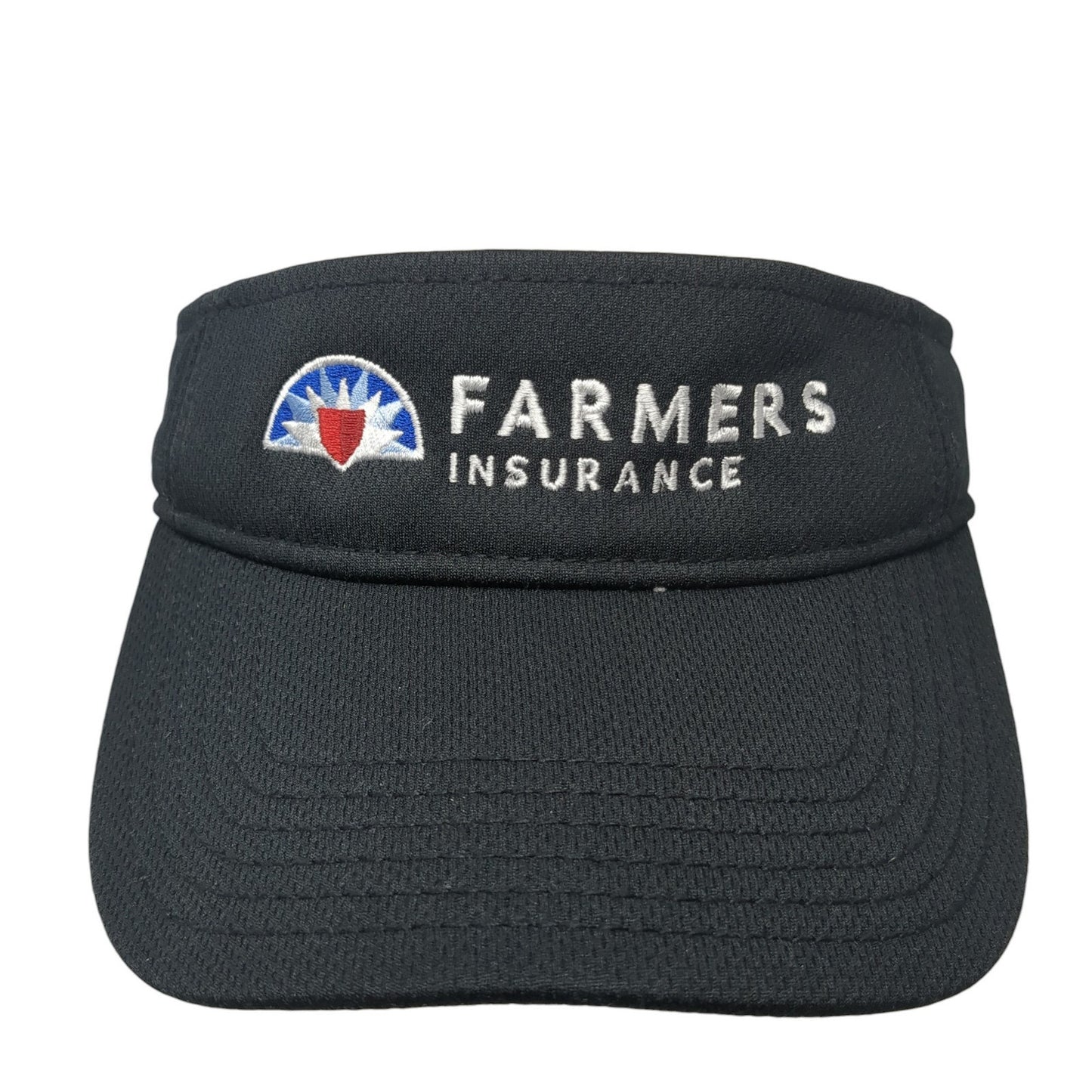 Farmers Insurance Sun Visor Hat Black One Size Adjustable Embroidered Otto