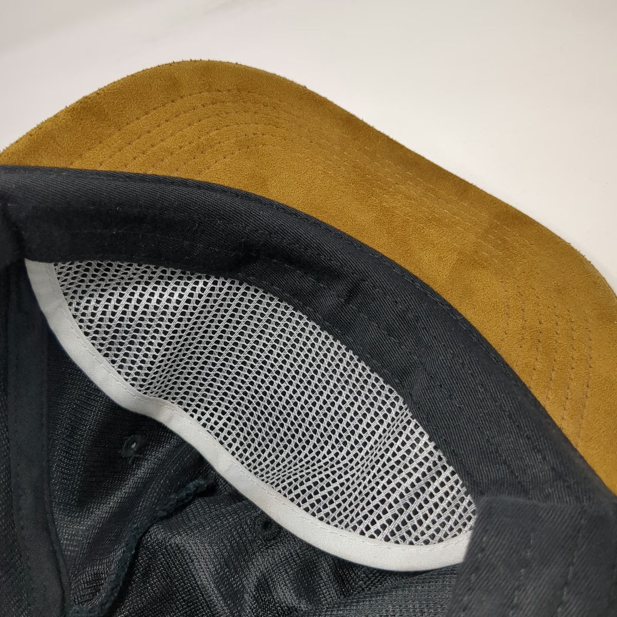 5 Panel Black Brown One Size Snapback Independent Construction Co Suede Brim Hat