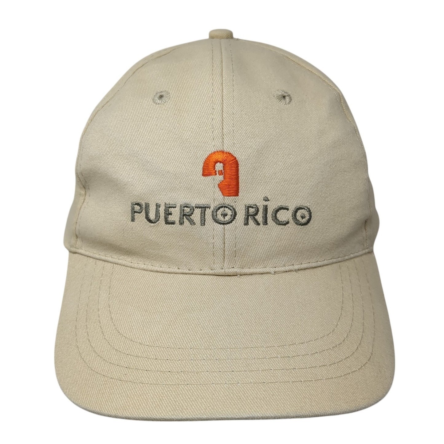 Puerto Rico Strapback Baseball Cap Brown One Size Adjustable Embroidered