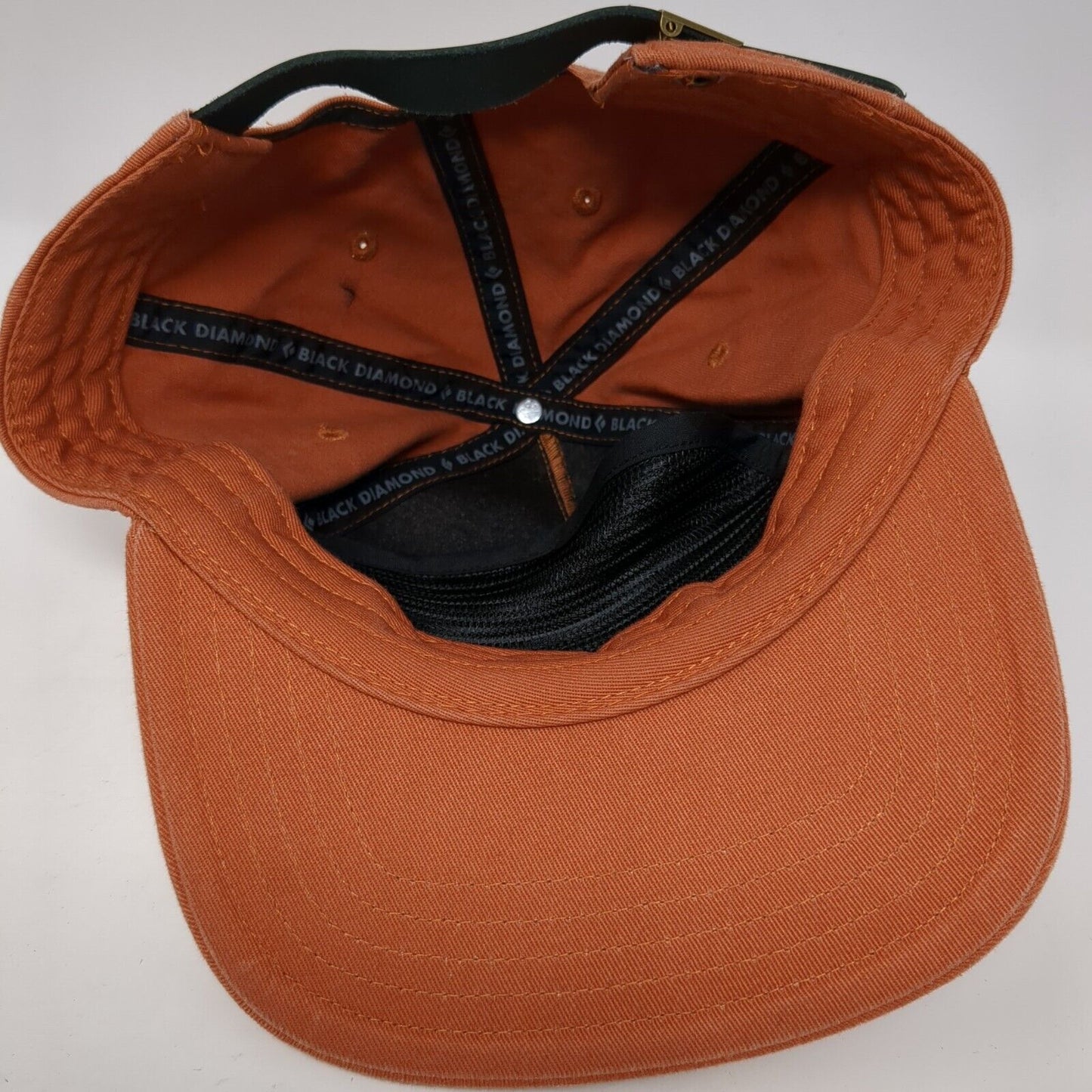 Live Climb Repeat Slideback Hat Orange One Size Adjustable Leather Strap
