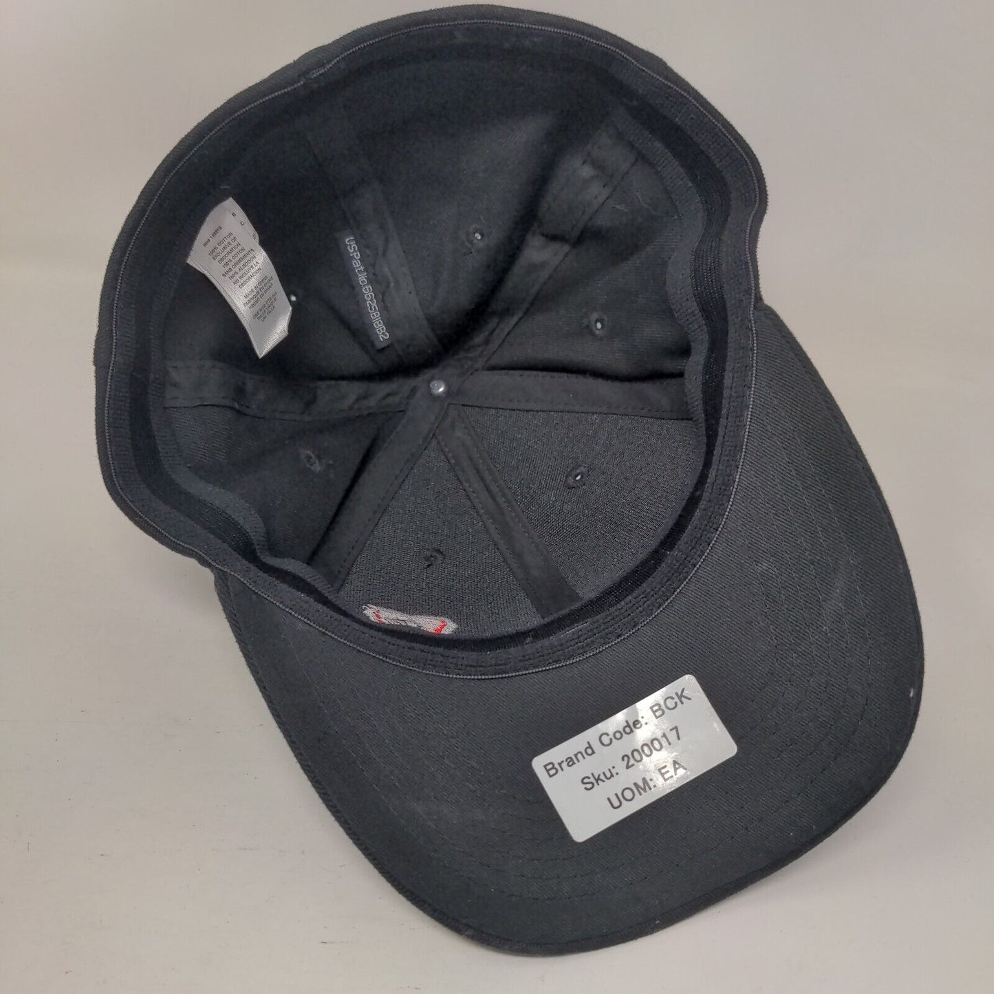 Beck's Key Fitted Hat Black OSFA Embroidered Stretch Fit Vent Holes