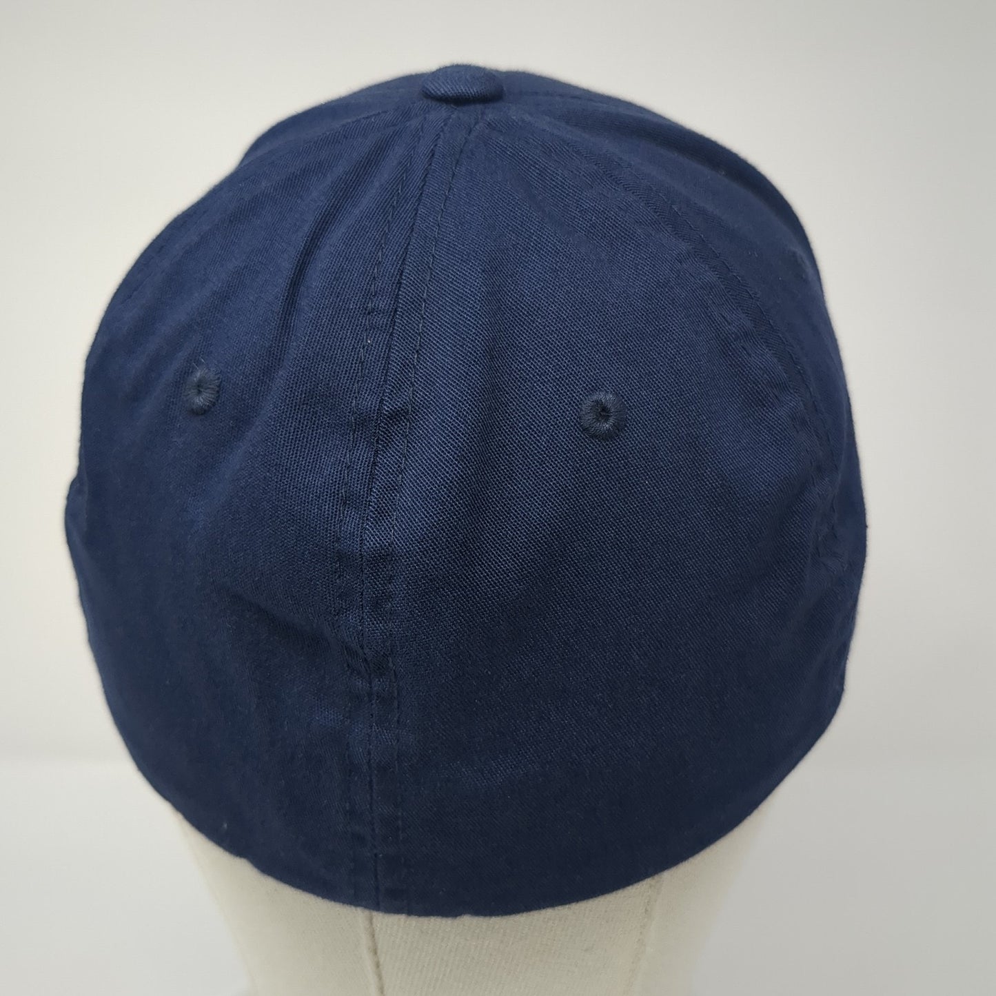 Quad Fitted Hat Blue XL Embroidered Logo Solid Flexfit Port Authority