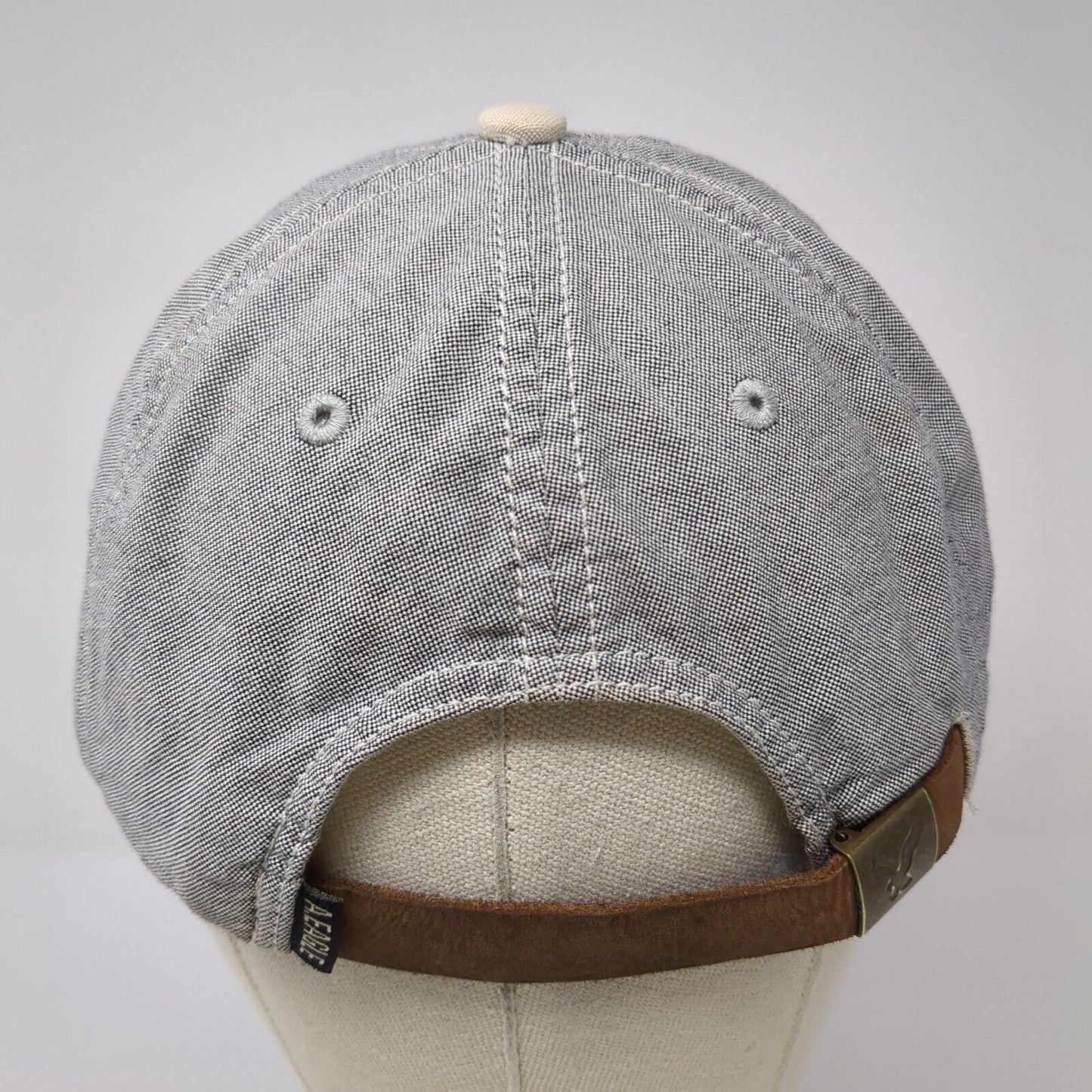 American Eagle Outfitters Patch Slideback Hat Gray One Size Leather Strap
