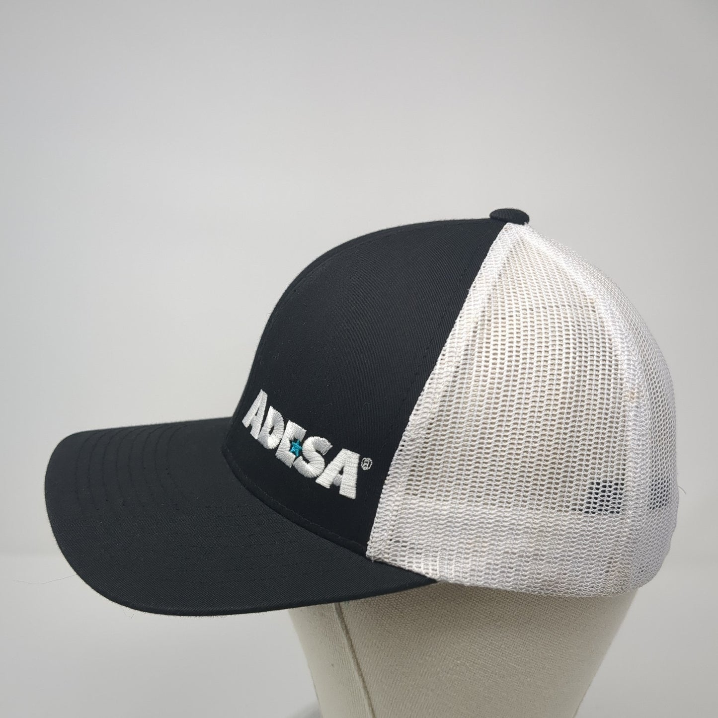 Adesa Snapback Trucker Hat Black One Size Adjustable Mesh Back Pacific Headwear