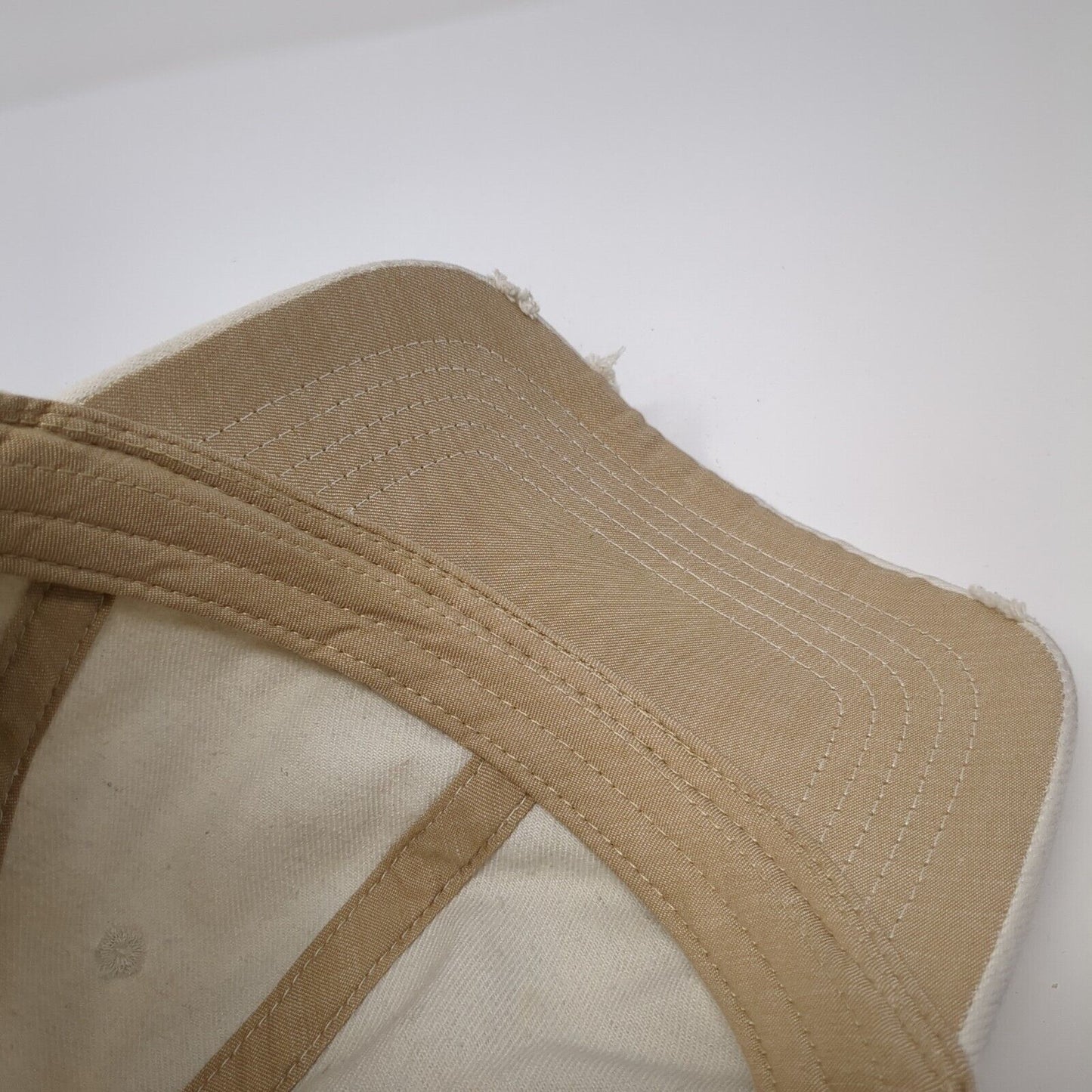 Unbranded Slideback Hat Tan One Size Adjustable Distressed Bleach Denim Blank