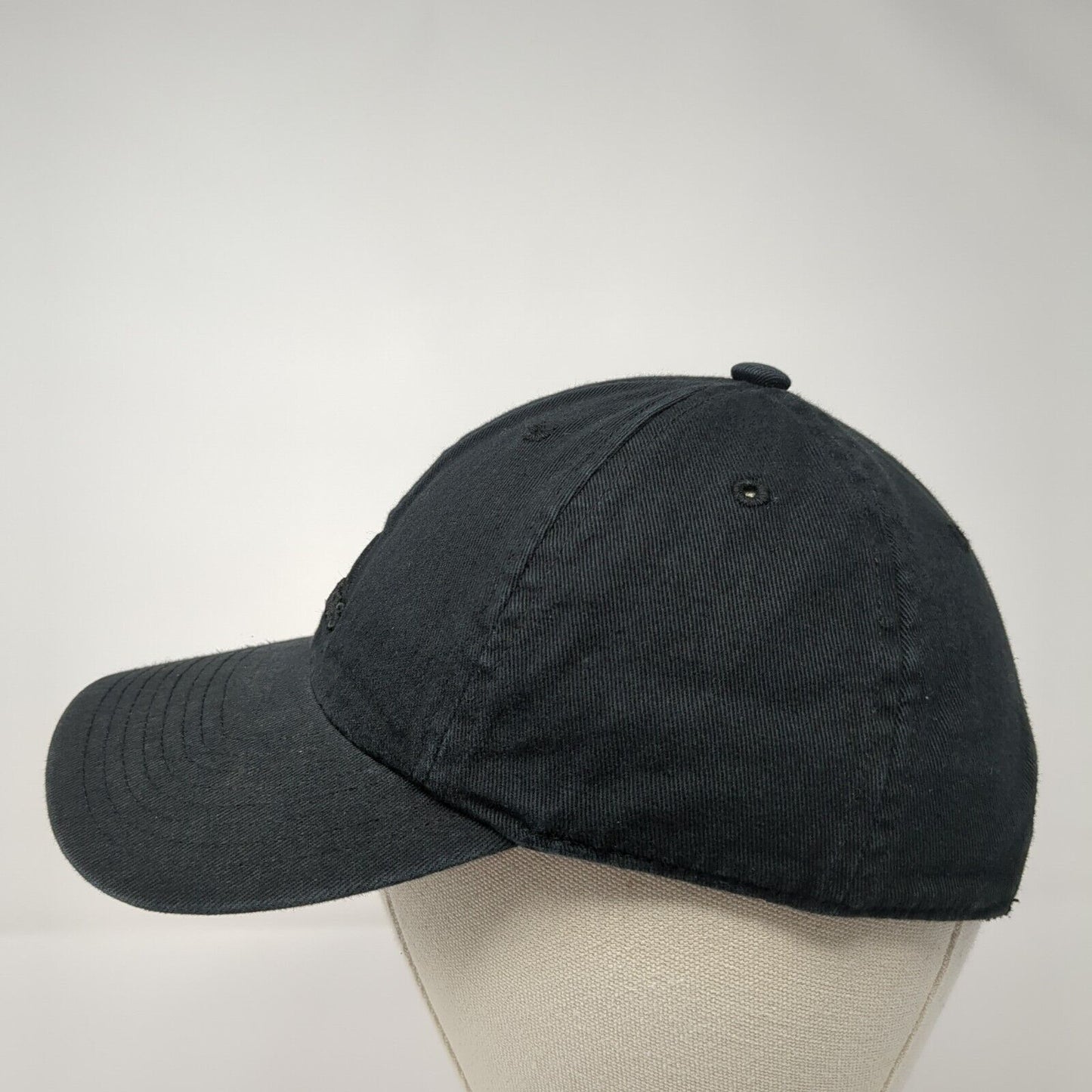 Adidas Slideback Hat Black One Size Adjustable Embroidered Vented Holes 6 Panel