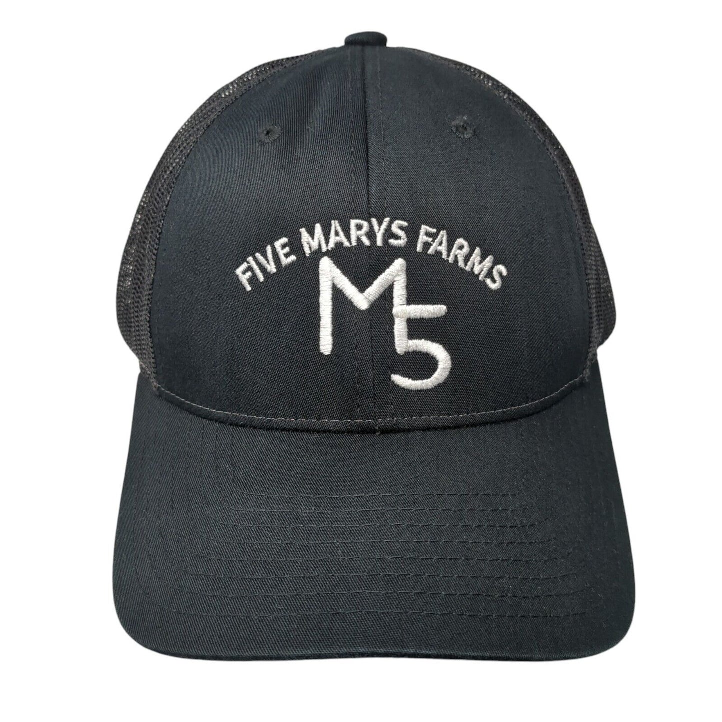 M5 Five Marys Farms Snapback Trucker Hat Black M/L Mesh Back 6 Panel