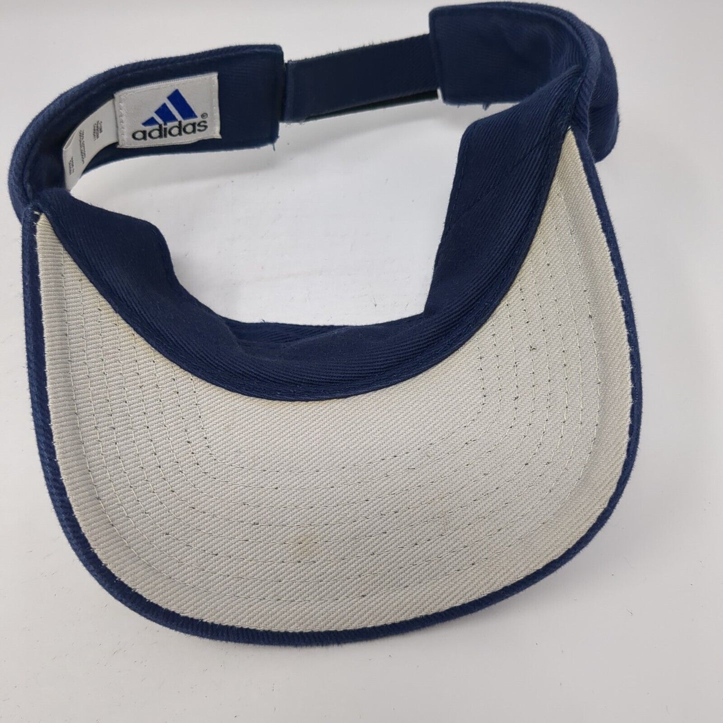 Adidas Strapback Sun Visor Hat Blue One Size Adjustable 3 Stripes
