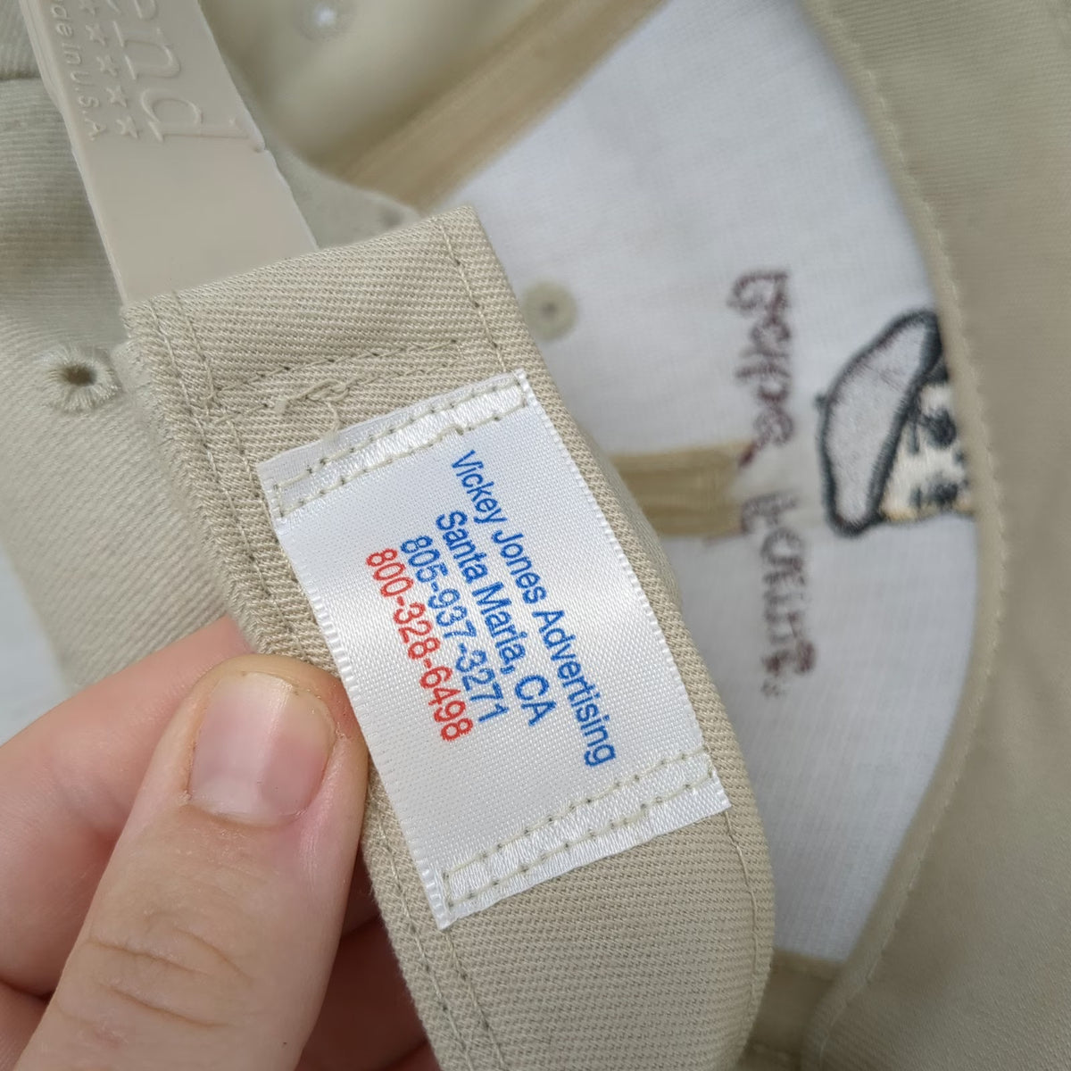 Trend Snapback Hat Beige Red One Size Two Tone Babe Farms Made in USA Graphic