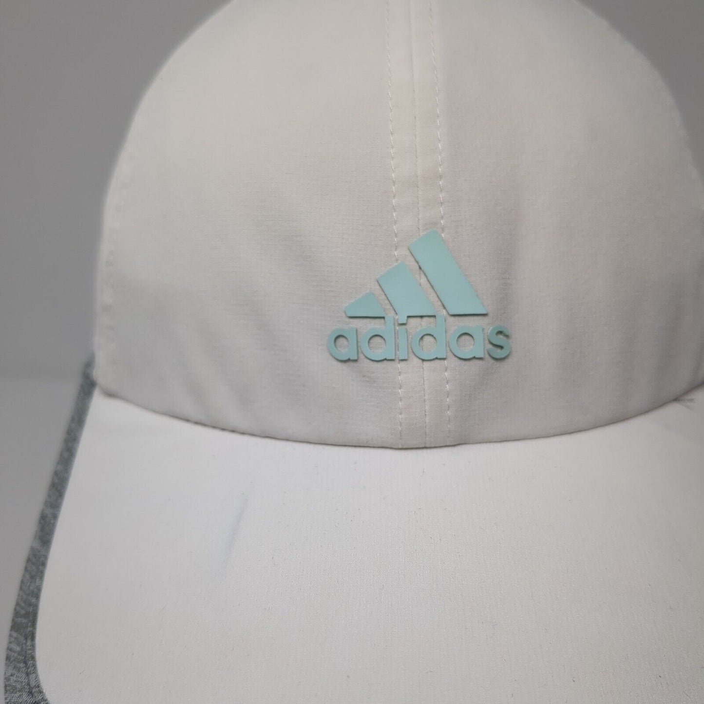 Adidas 3 Stripes Climalite Strapback Hat White One Size Gray Trim