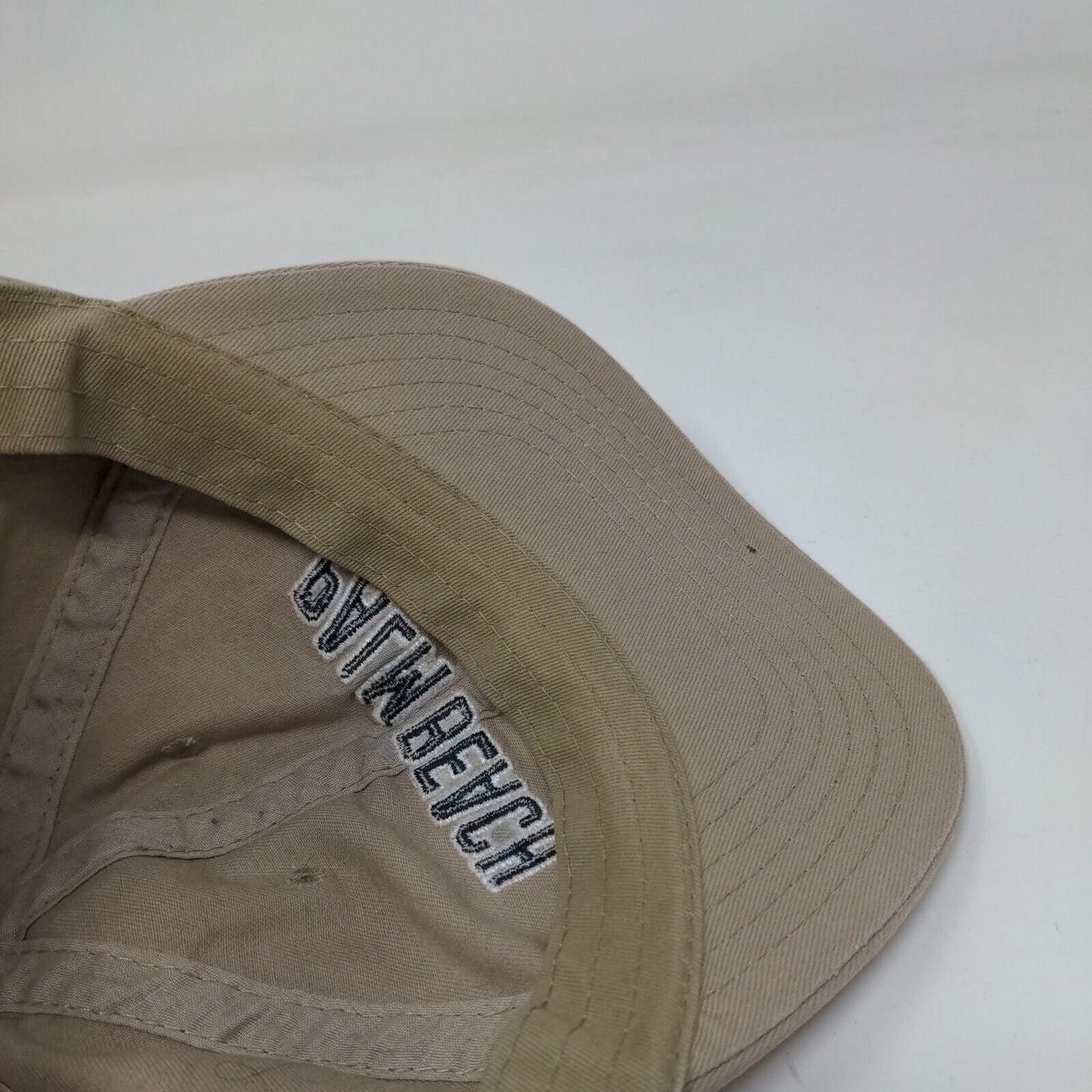 Palm Beach Slideback Hat Tan One Size Adjustable Embroidered E by Elidan