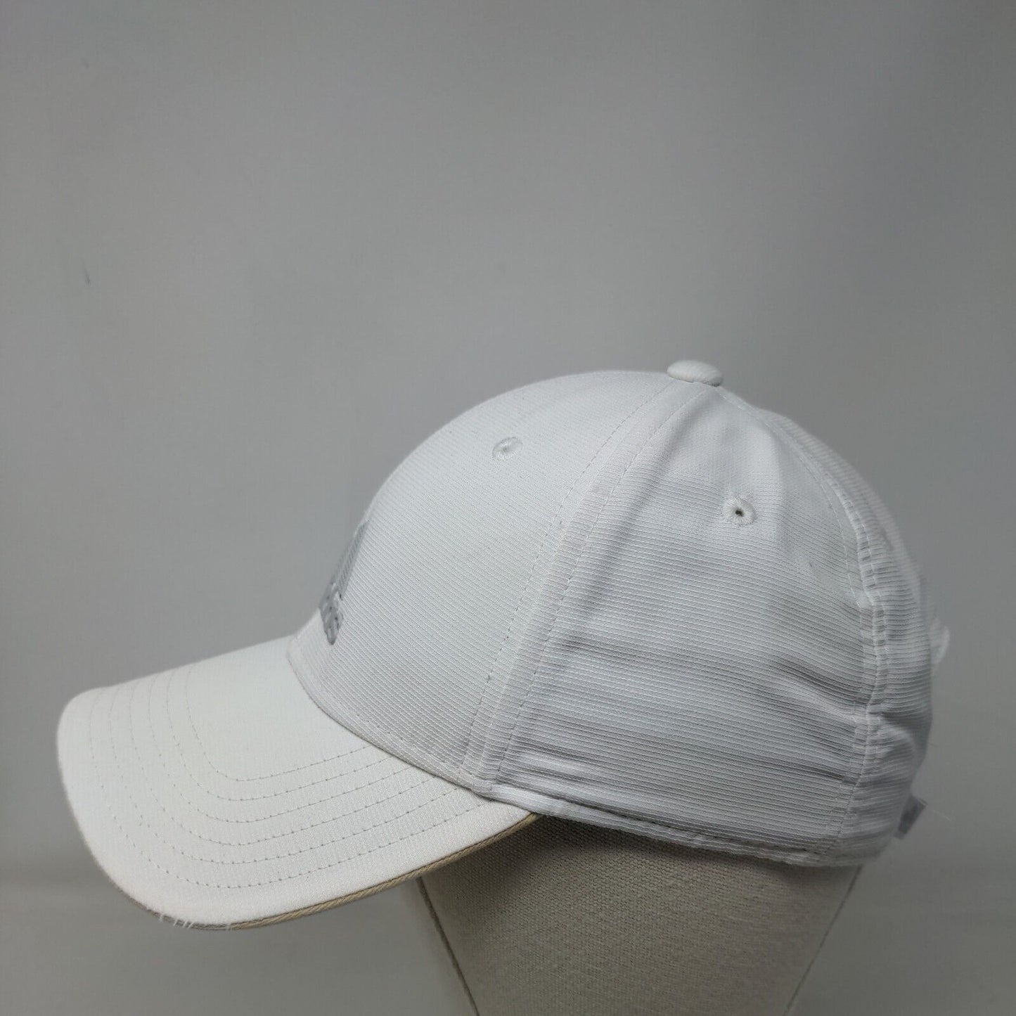 Adidas Strapback Hat White One Size Adjustable Vented Holes 6 Panel