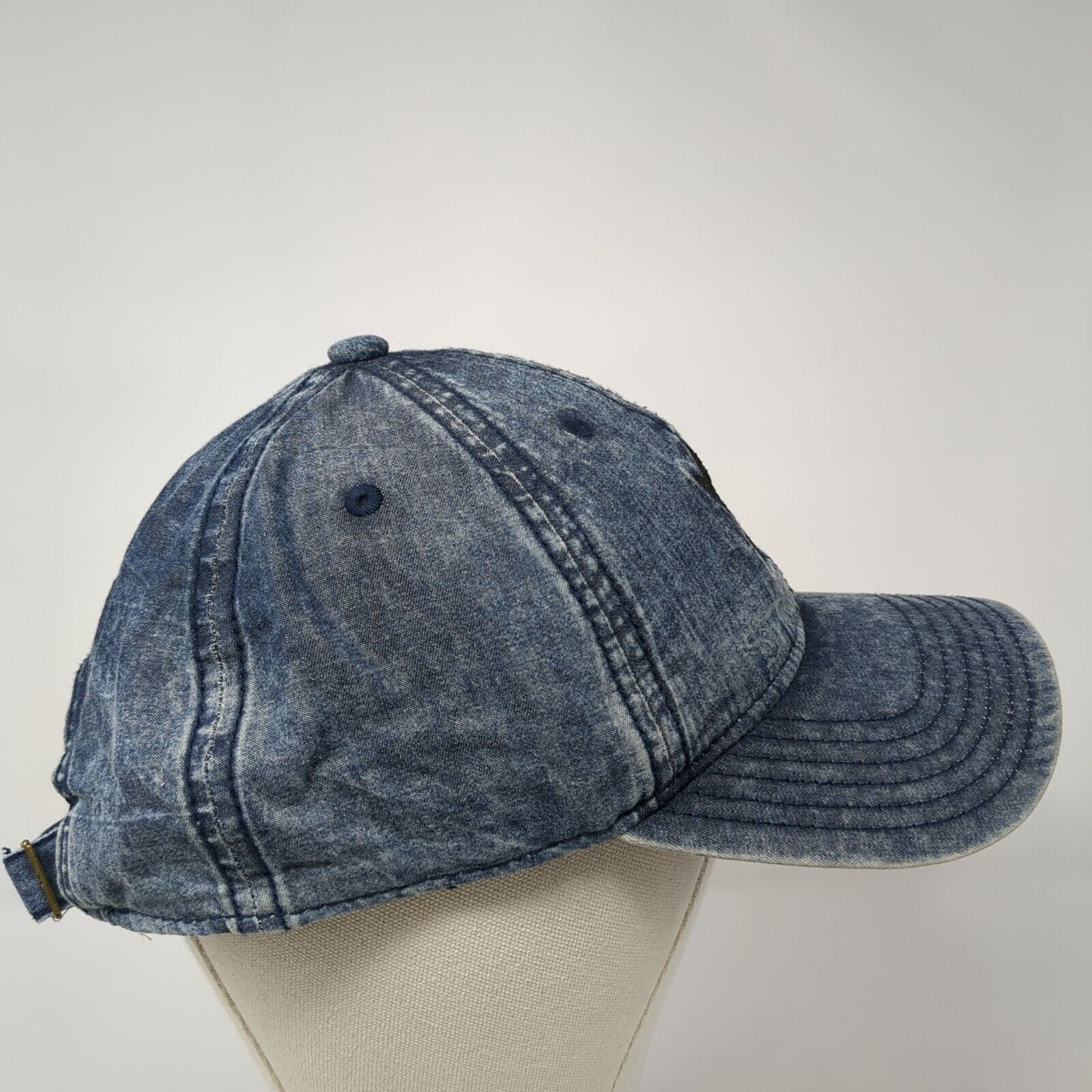 Adidas Trefoil Slideback Hat Blue One Size Adjustable Embroidered Denim