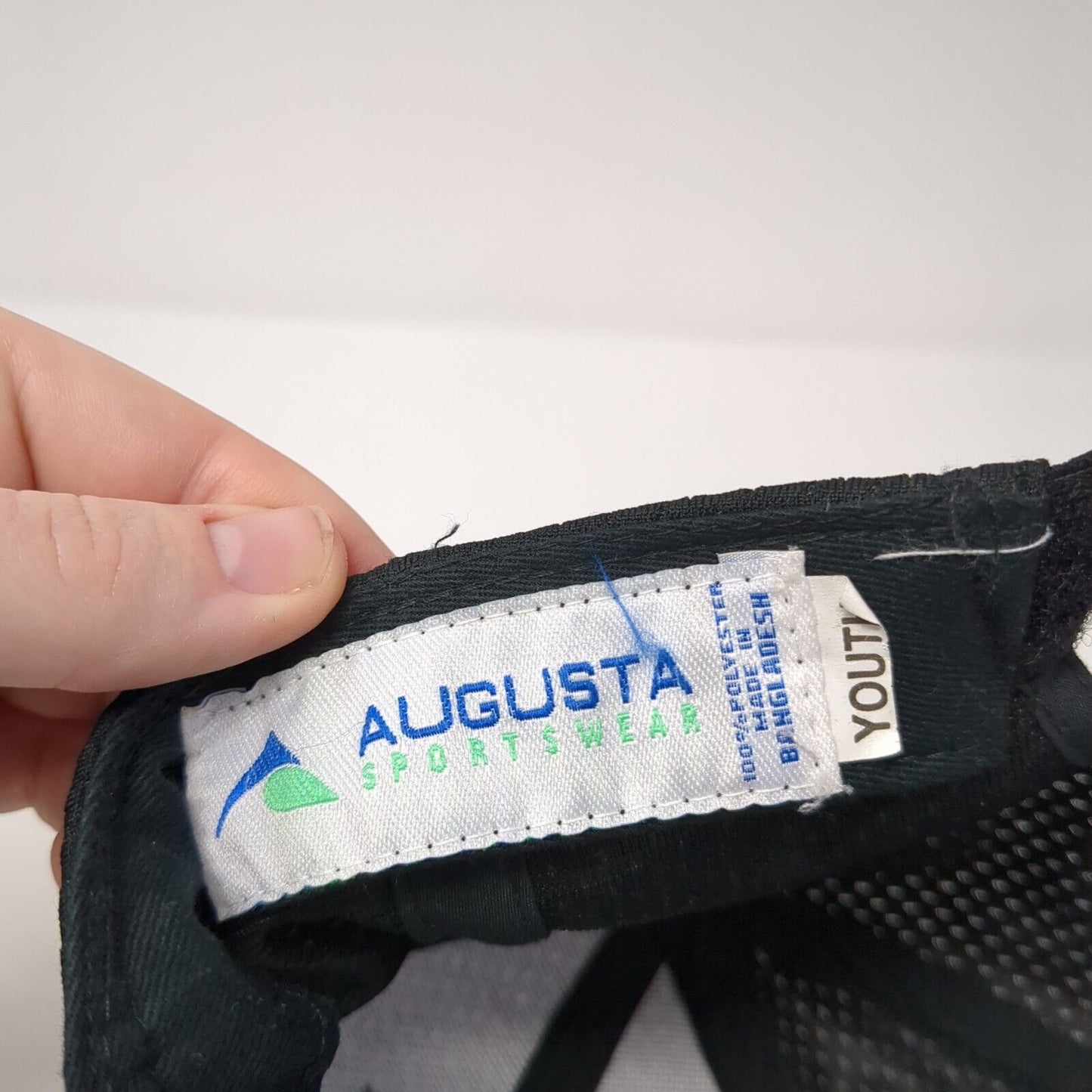 WV Strapback Hat Black Youth One Size Adjustable Augusta Sportswear