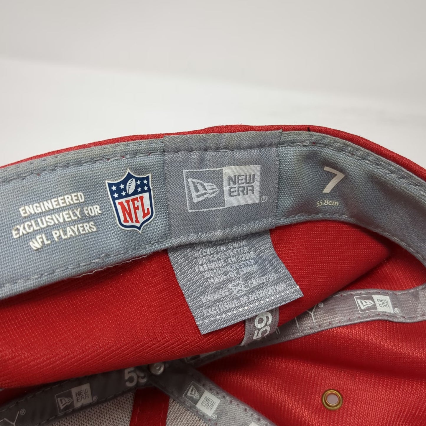 San Francisco 49ers NFL New Era Hat Red Black 7 Flat Brim Side Stripes Fitted