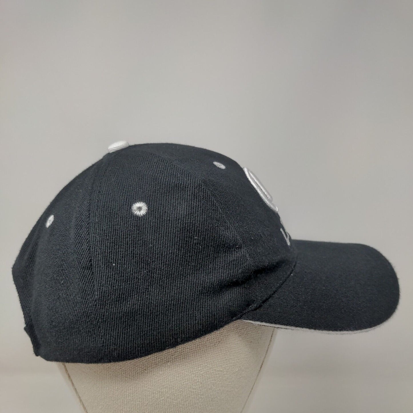 Lexus Strapback Hat Black OSFA Adjustable Embroidered Logo Vented Holes 6 Panel
